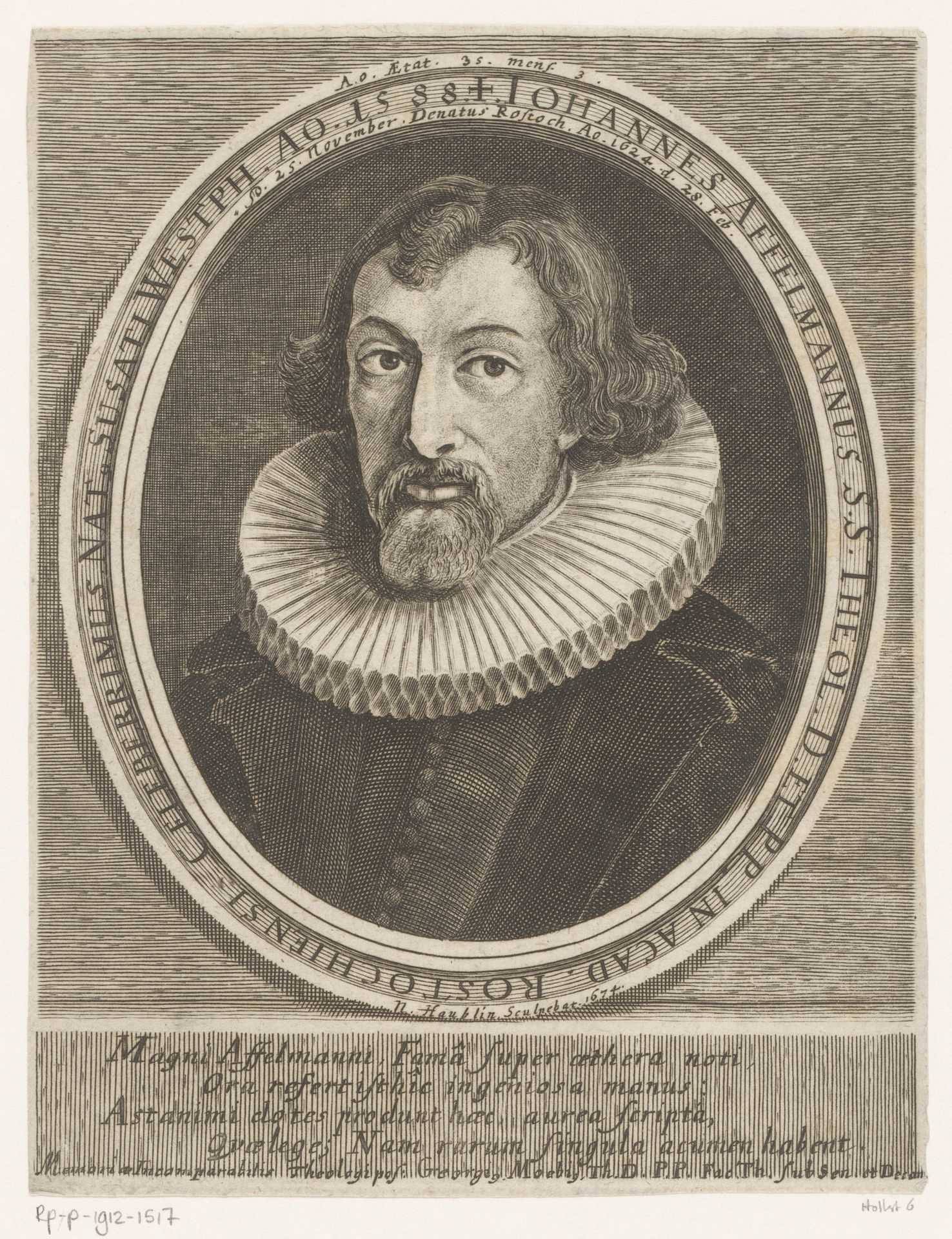 Portret van Johann Affelmann op 35-jarige leeftijd by Nicolaus Häublin