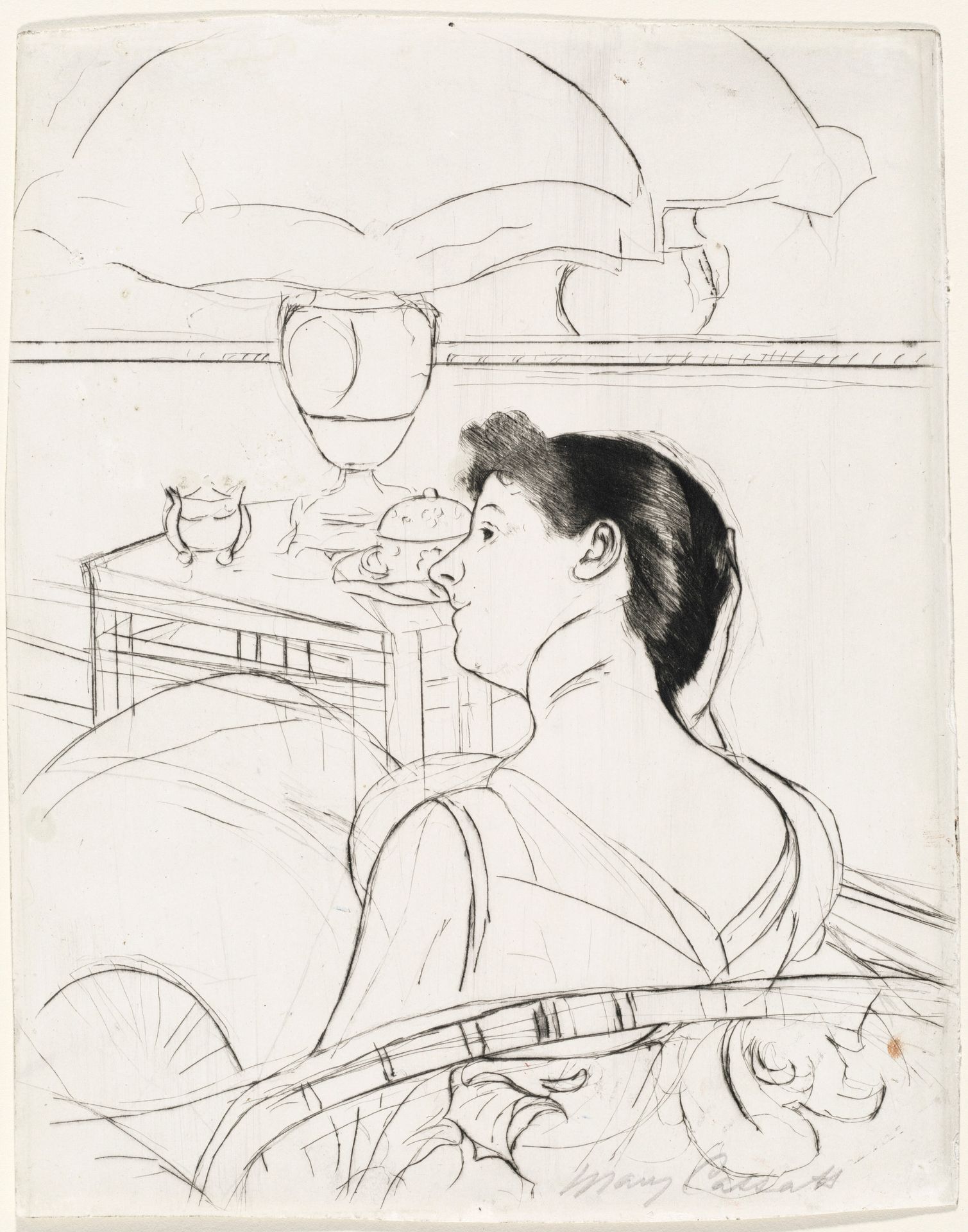 The Lamp by Mary Cassatt