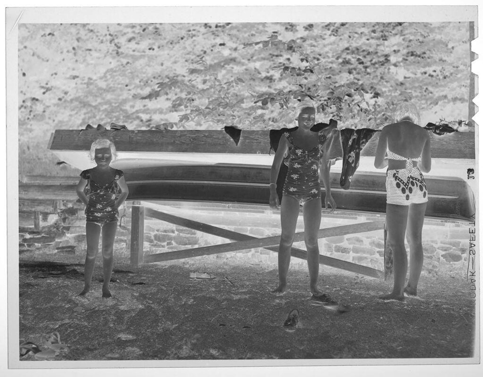 Untitled (three girls on beach) by Lucian and Mary Brown