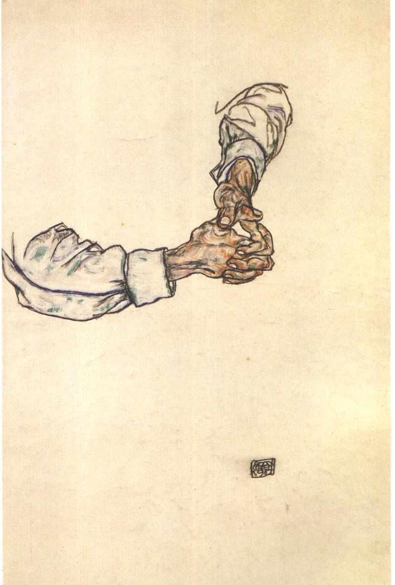 Study of hands by Egon Schiele