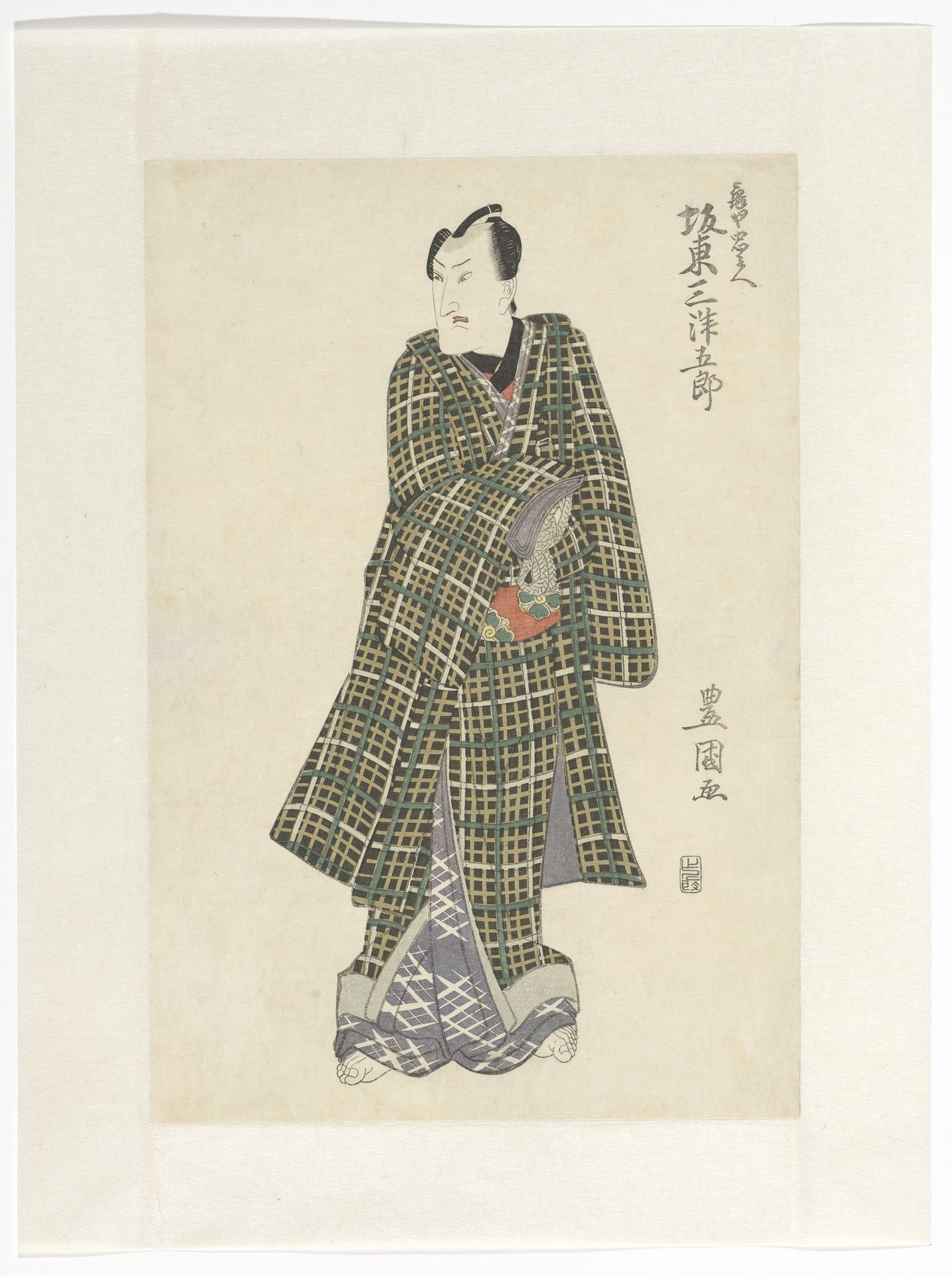 Kameya Chûbei in chequered kimono by Utagawa Toyokuni I