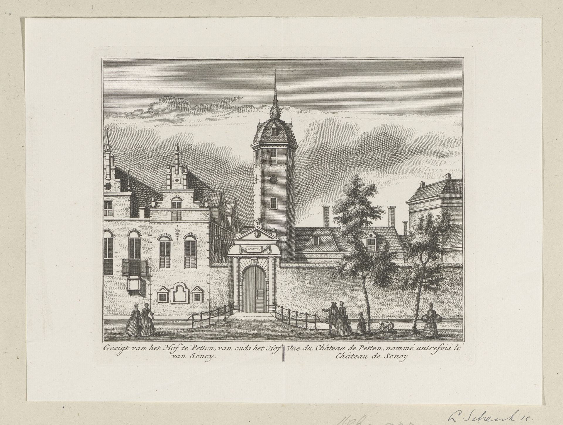 Gezicht op het Hof van Sonoy te Alkmaar by Leonard Schenk