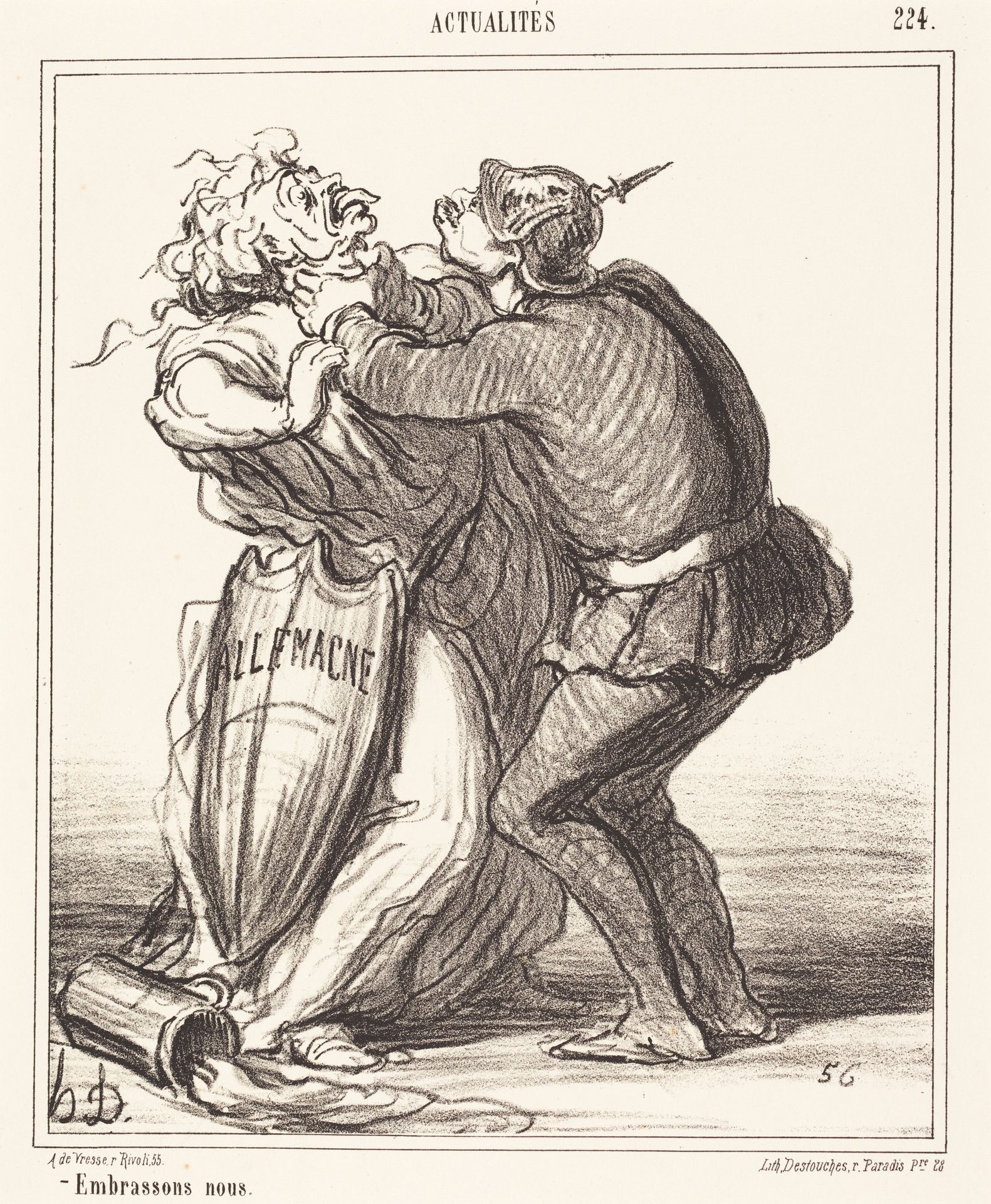 Embrassons nous by Honoré Daumier