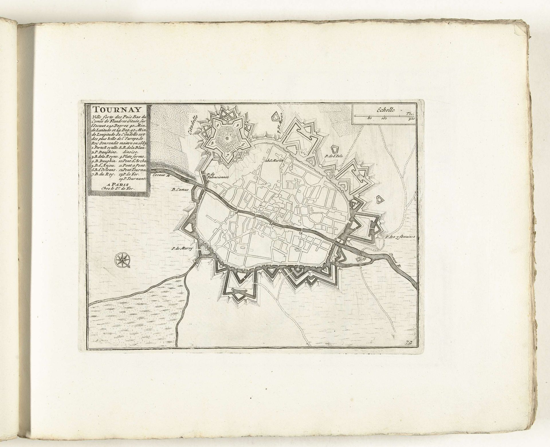 Plattegrond van Tournai, ca. 1702 by Anonymous