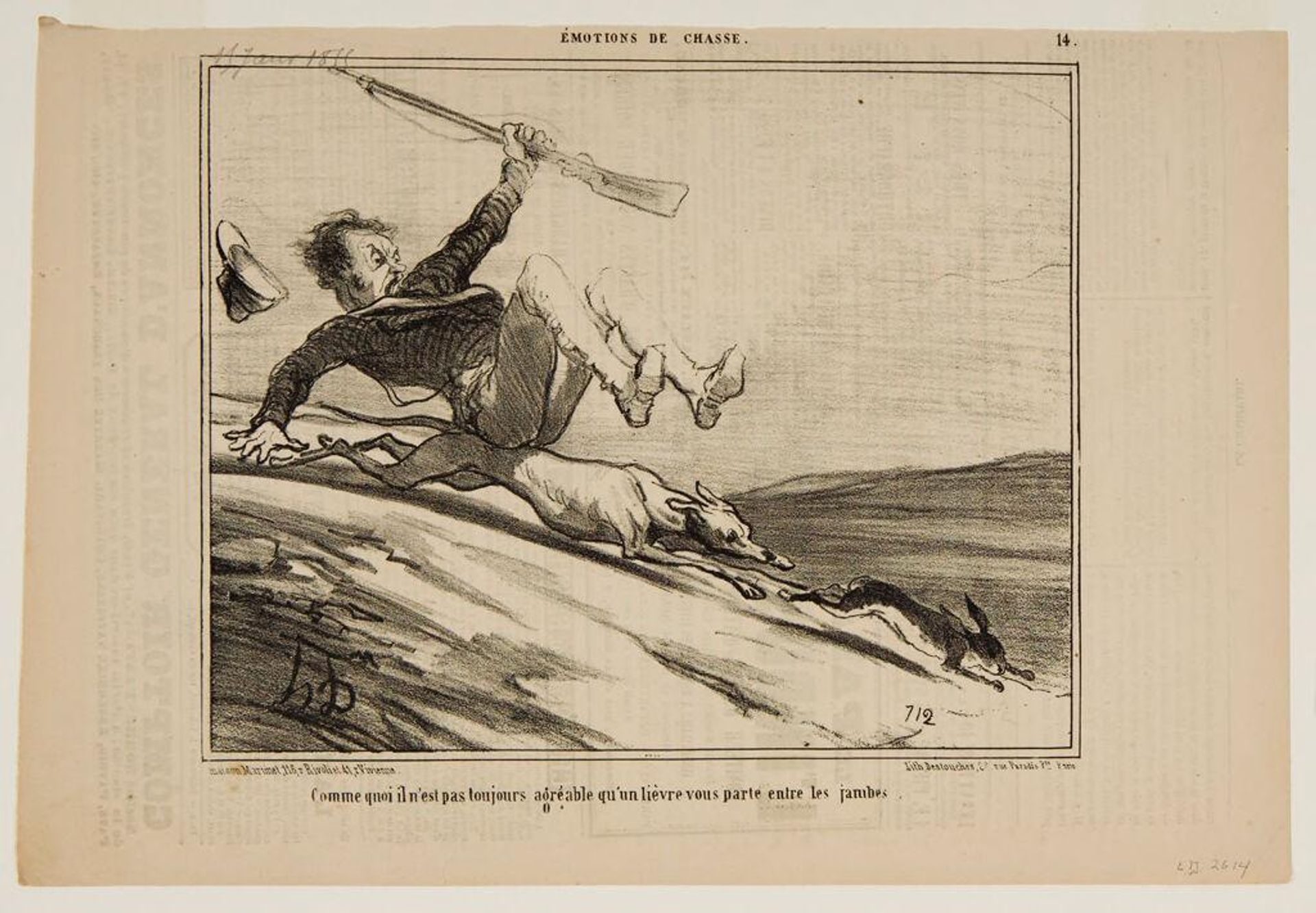 Why It Is Not Always Nice to Have a Rabbit Run Right through Your Legs by Honoré Daumier
