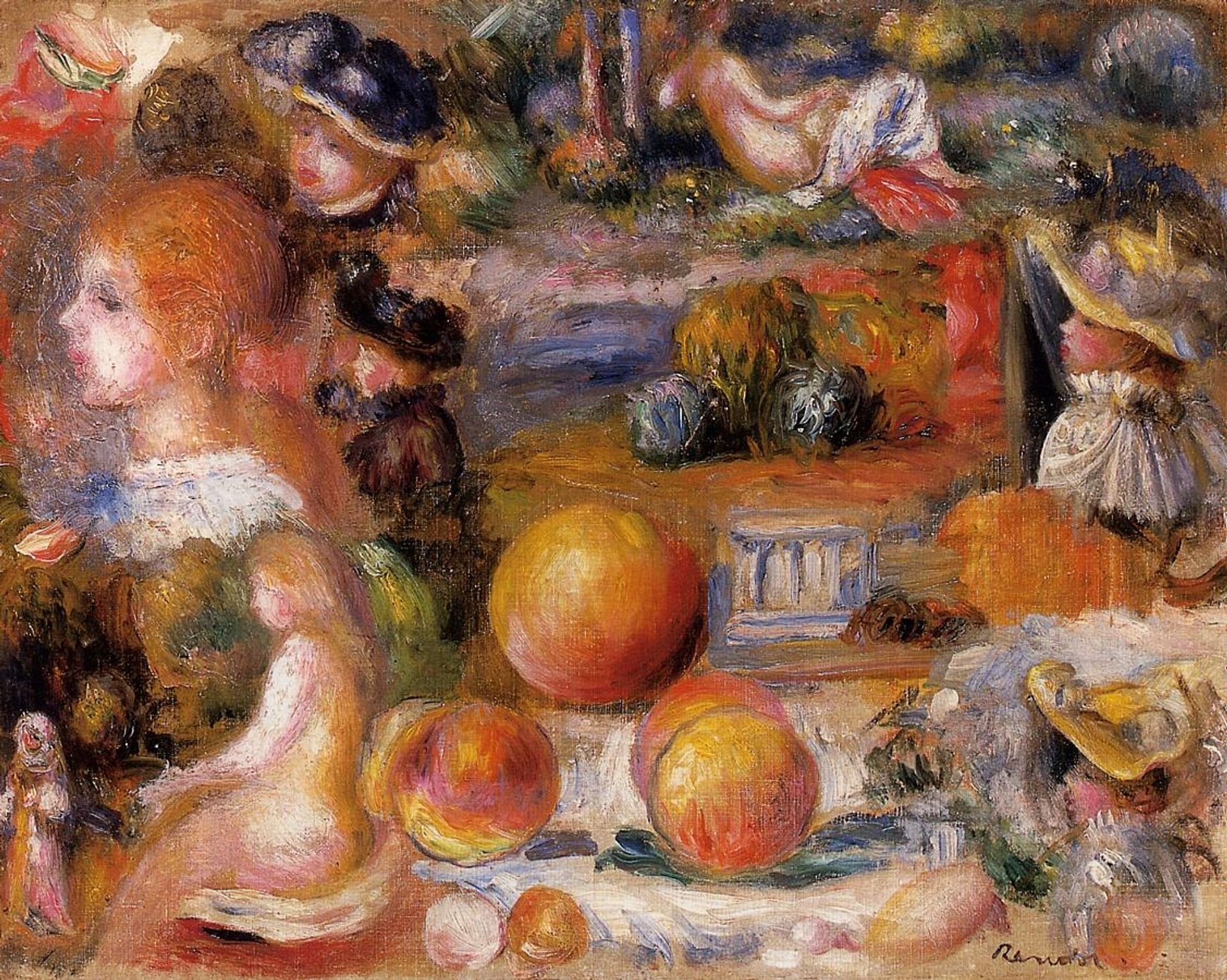 Studies Woman s Heads, Nudes, Landscapes and Peaches by Pierre-Auguste Renoir