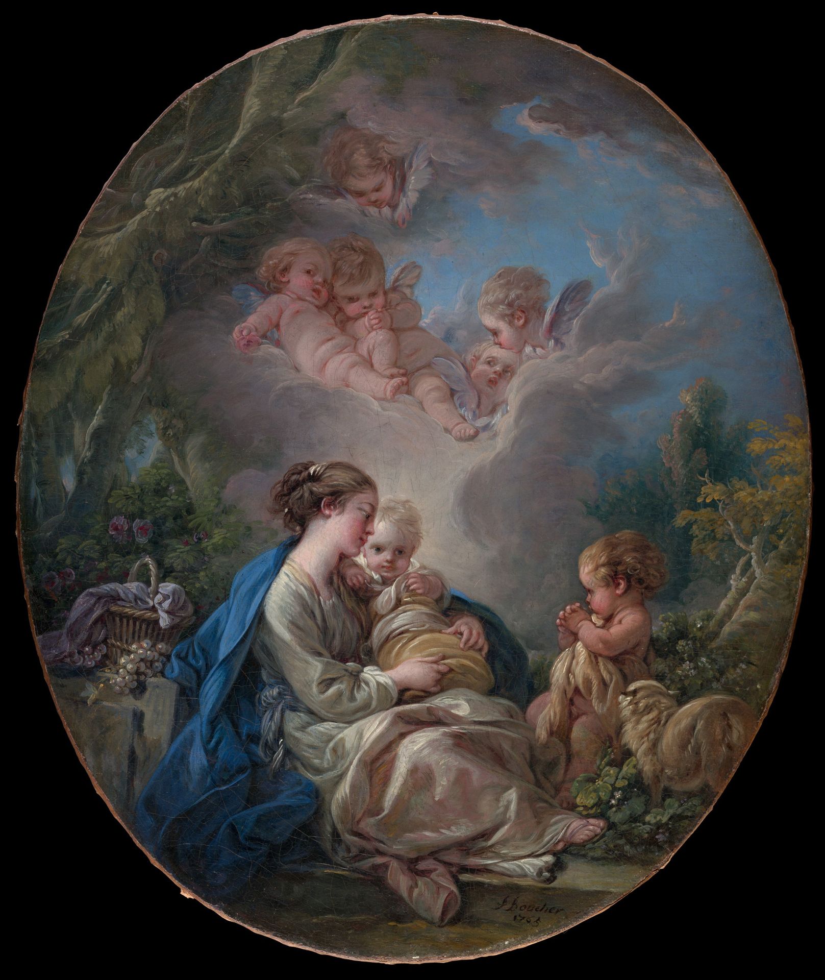 Virgin and Child with the Young Saint John the Baptist and Angels by Francois Boucher