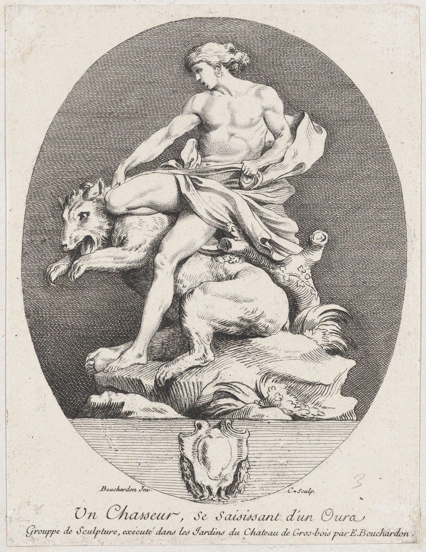 A Hunter Grabbing a Bear by Anne Claude Philippe Caylus