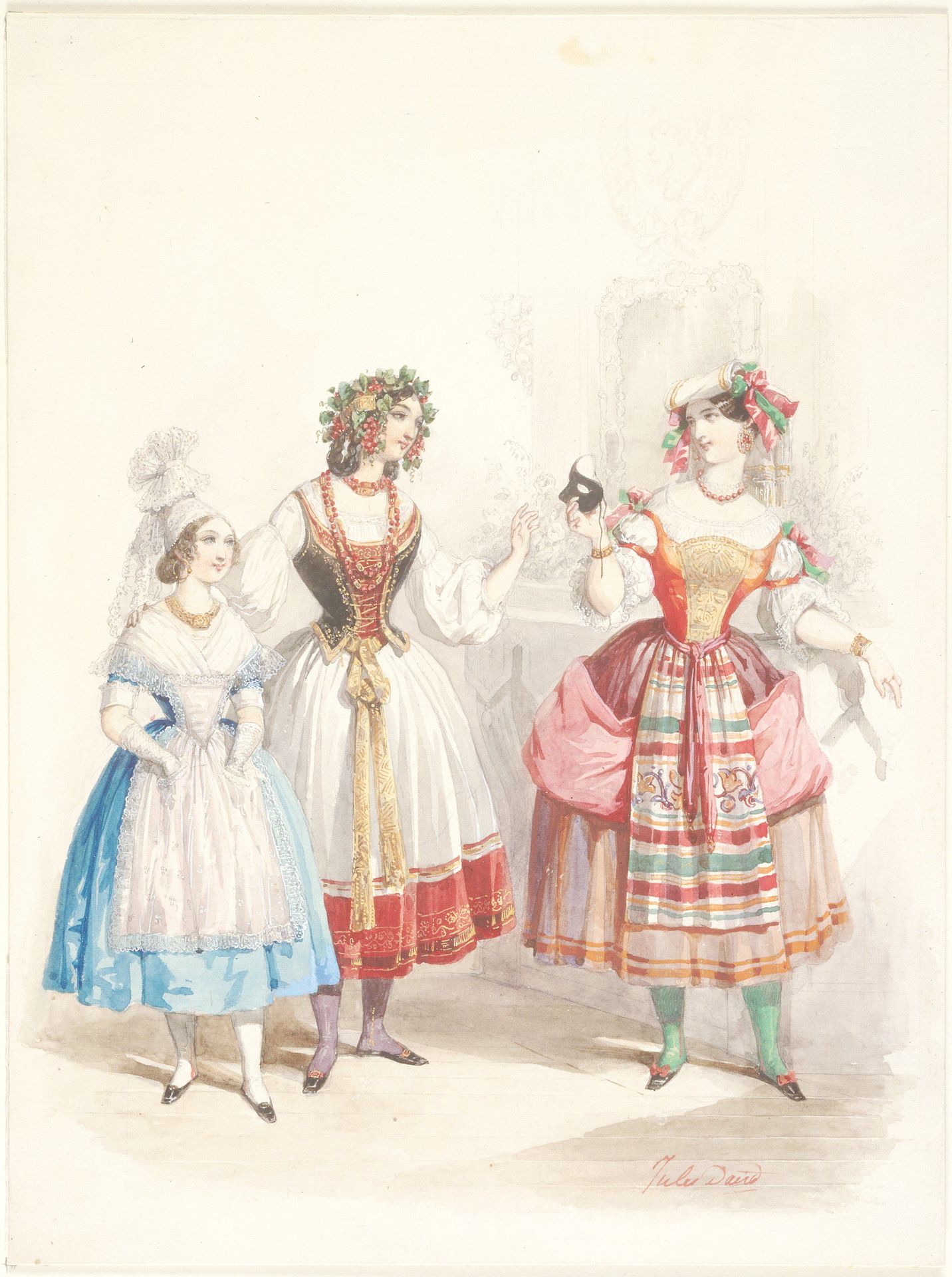 Three Women in Costume by Jules David