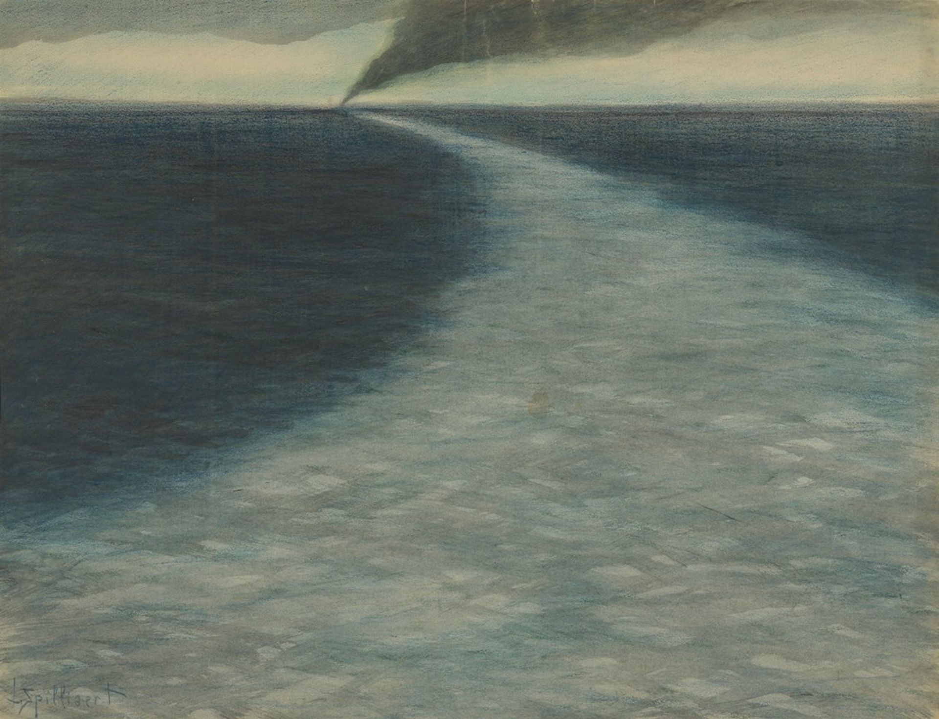 Marine met kielzog by Léon Spilliaert