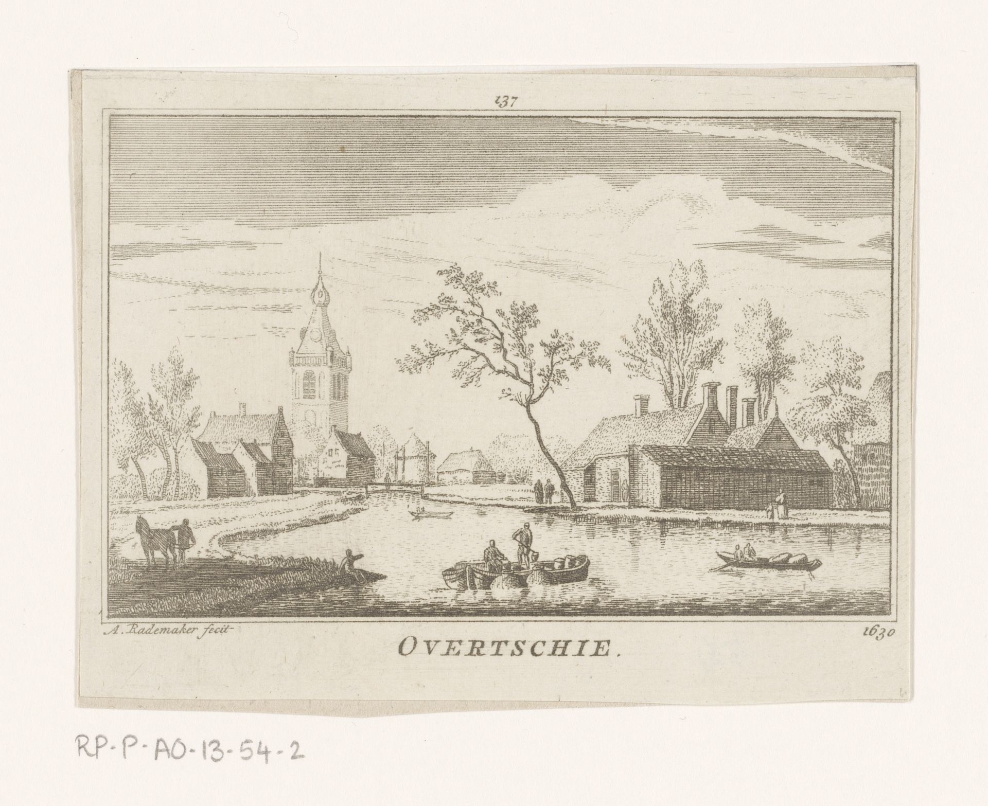 Gezicht op Overschie by Abraham Rademaker