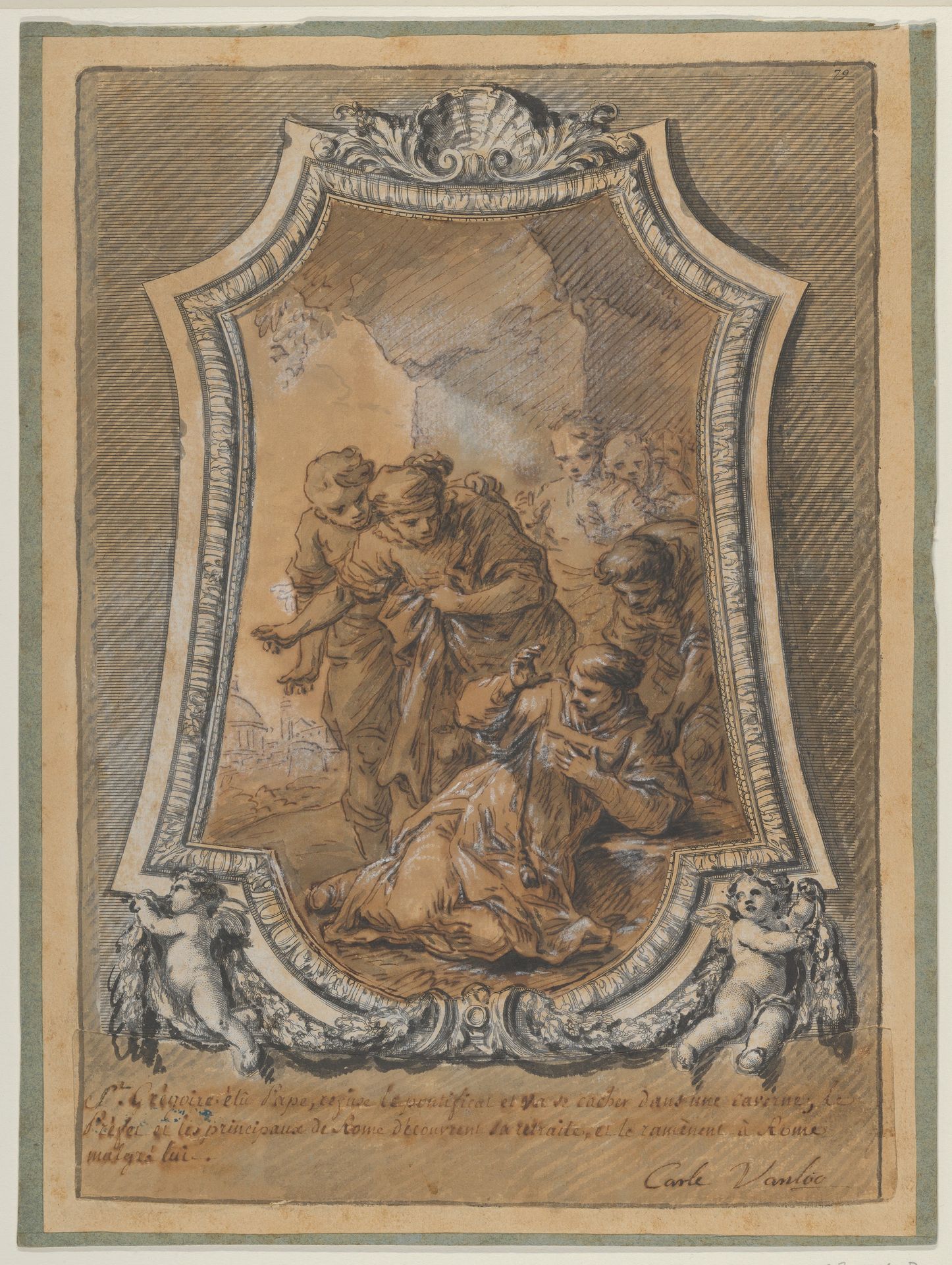 St. Gregory Reluctant to Accept His Election as Bishop of Rome by Carle (Charles André) Vanloo
