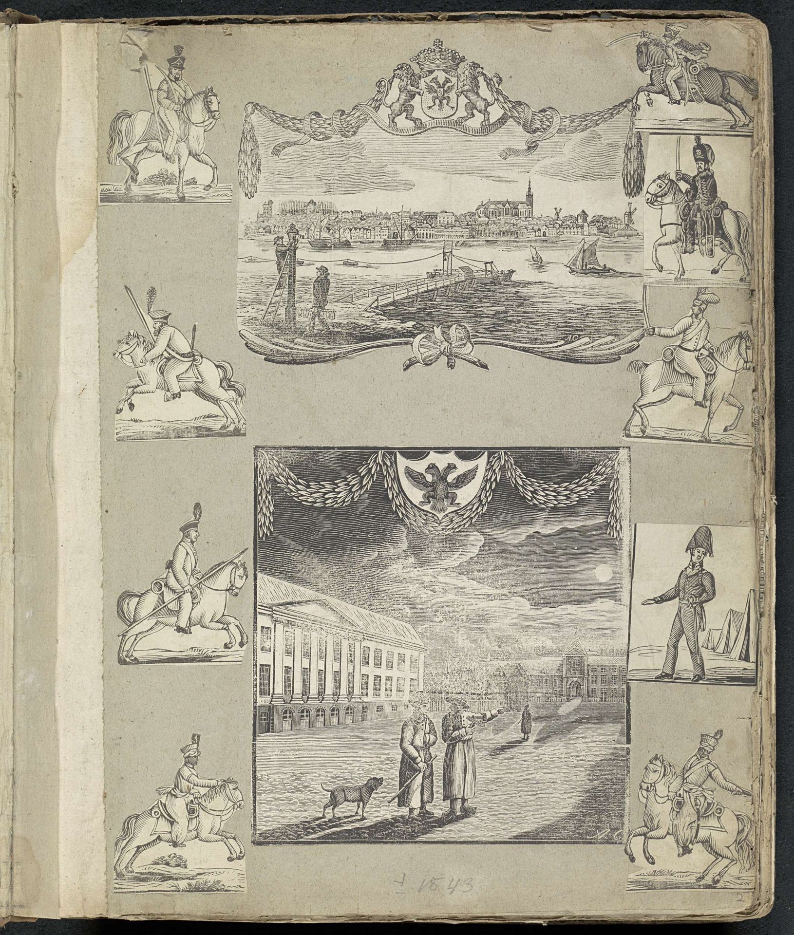 Albumblad met diverse voorstellingen by Alexander Cranendoncq