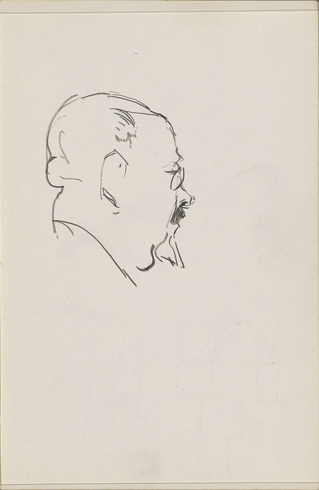 Portret van een man met een bril en snor by Cornelis Vreedenburgh