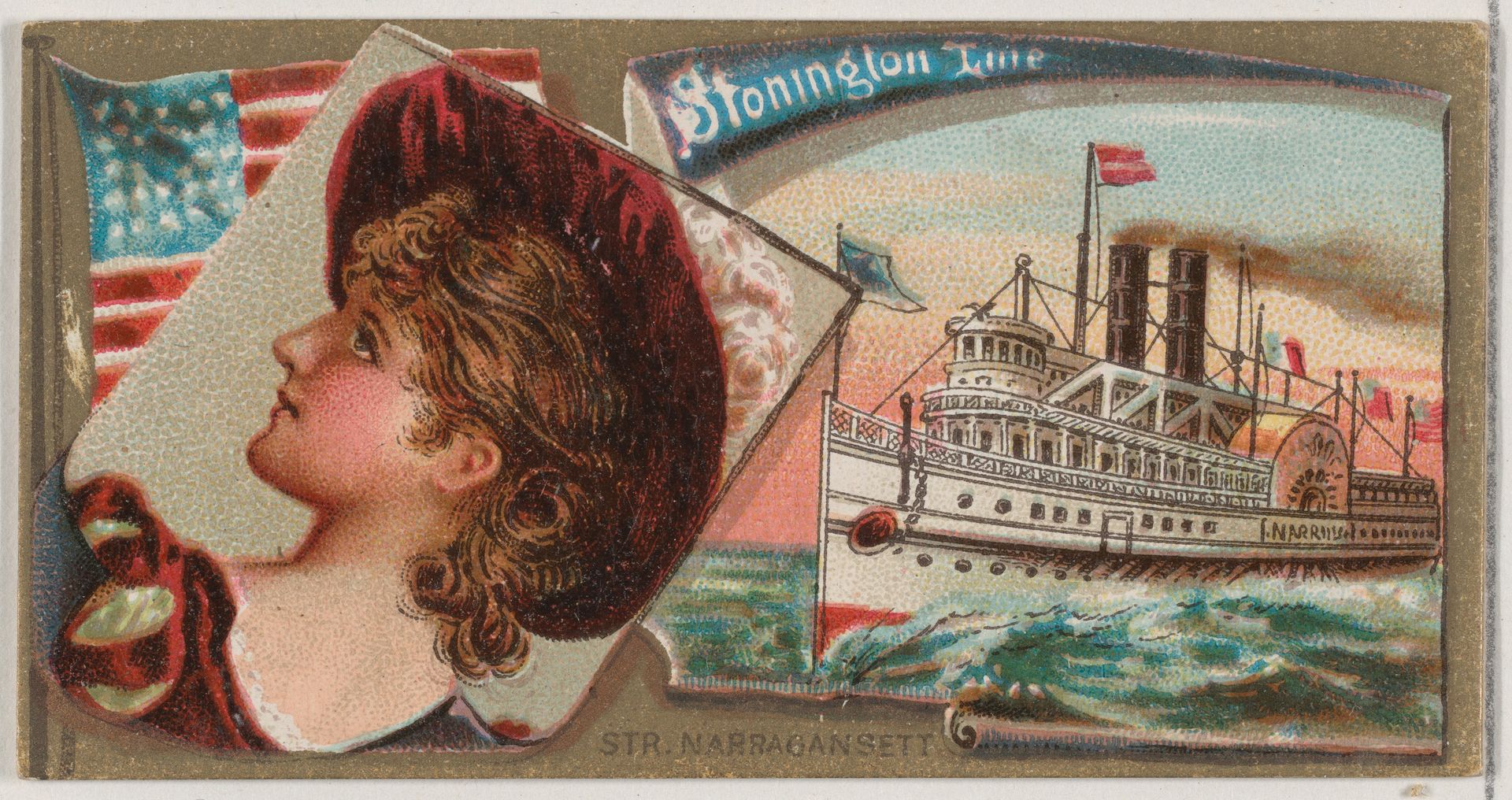 Steamship Narragansett, Stonington Line, from the Ocean and River Steamers series (N83) for Duke brand cigarettes by W. Duke, Sons & Co.