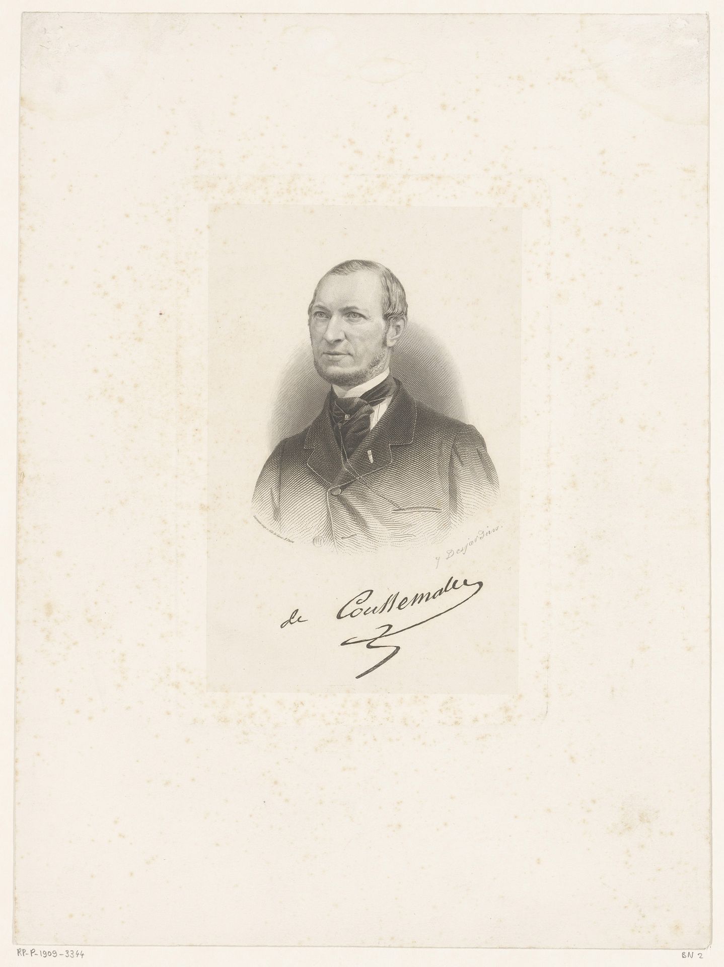 Portret van de Edmond de Coussemaker by Louis-Joseph Isnard Desjardins