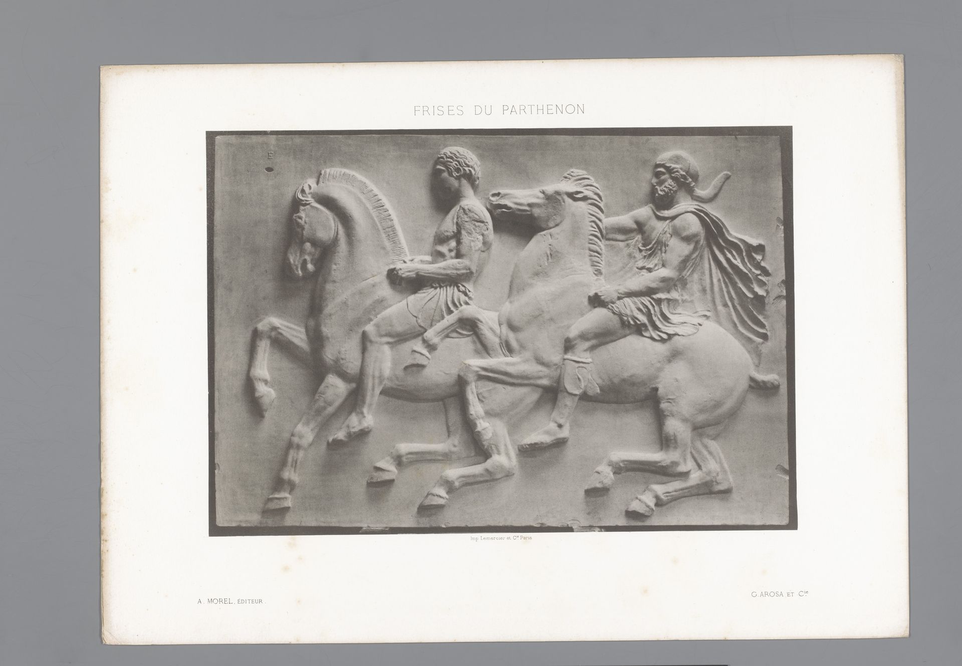 Deel van het fries van het Parthenon in Athene, afgebeeld twee ruiters by G. Arosa et Cie