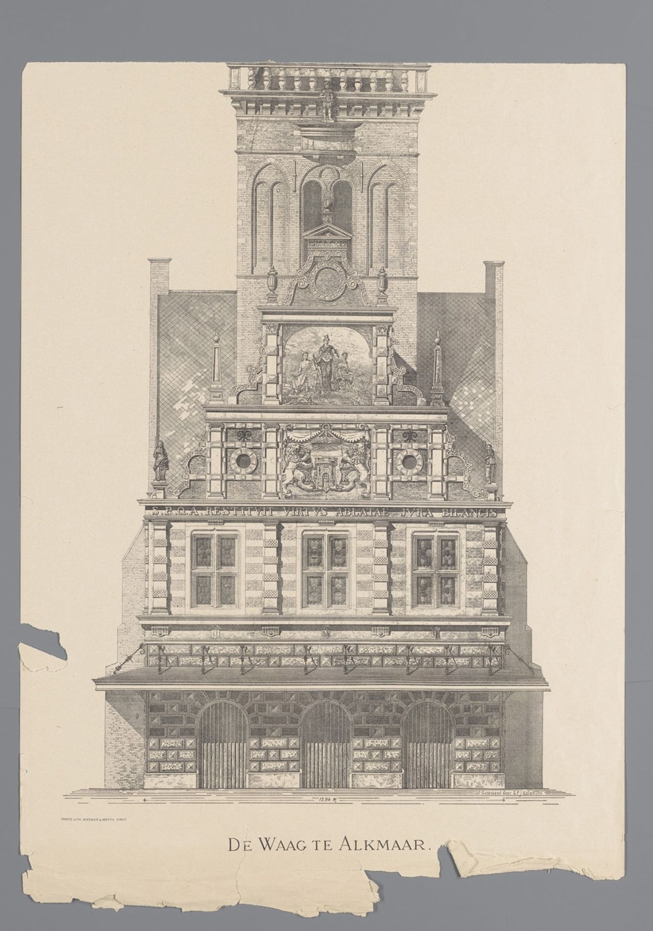 Bovenste deel van een gezicht op de Waag, te Alkmaar, bestaande uit twee delen by Wegner & Mottu
