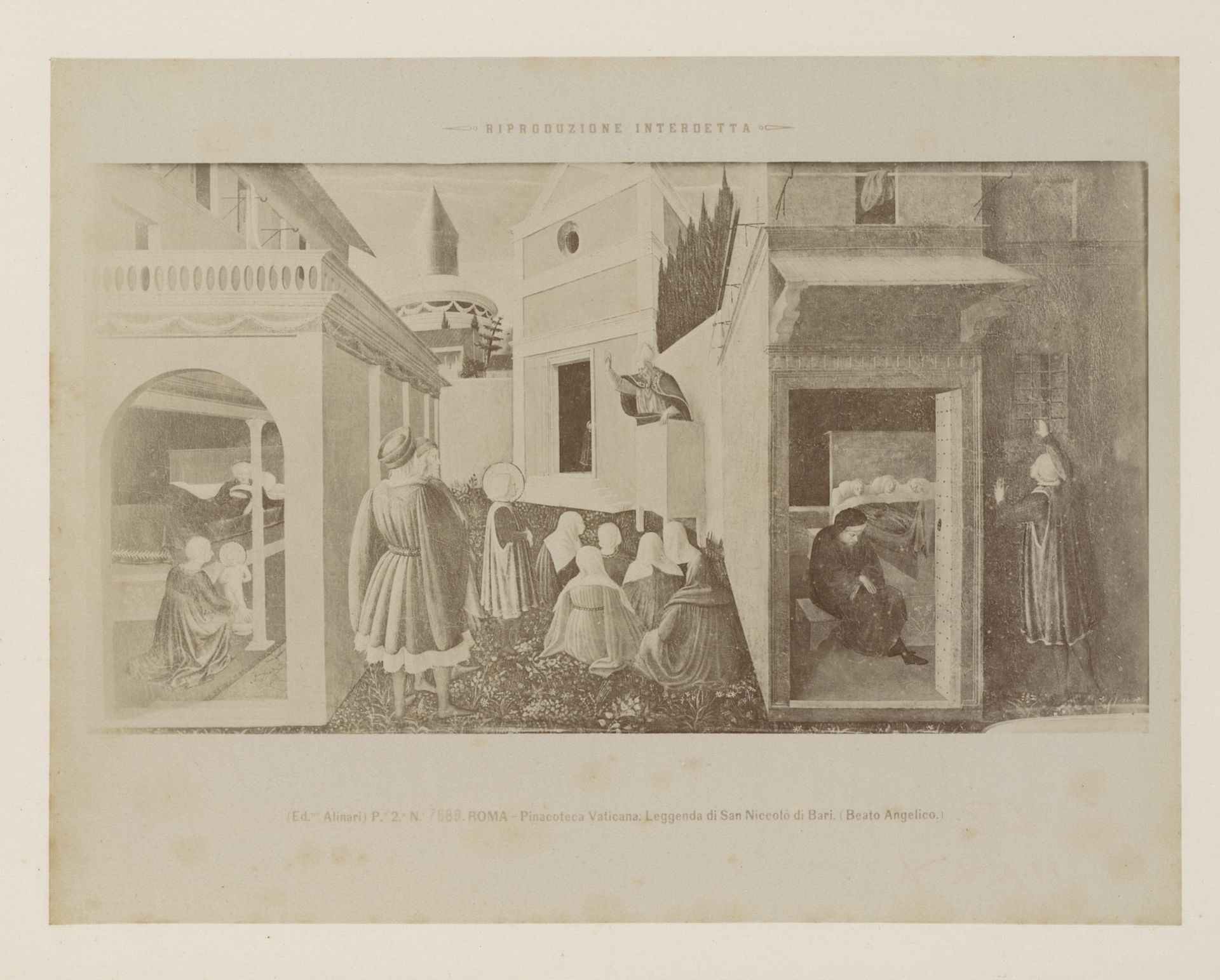 Fotoreproductie van schilderij Legende van heilige Niccolò van Bari door Fra Angelico, Vaticaanse Pinacotheek by Fratelli Alinari