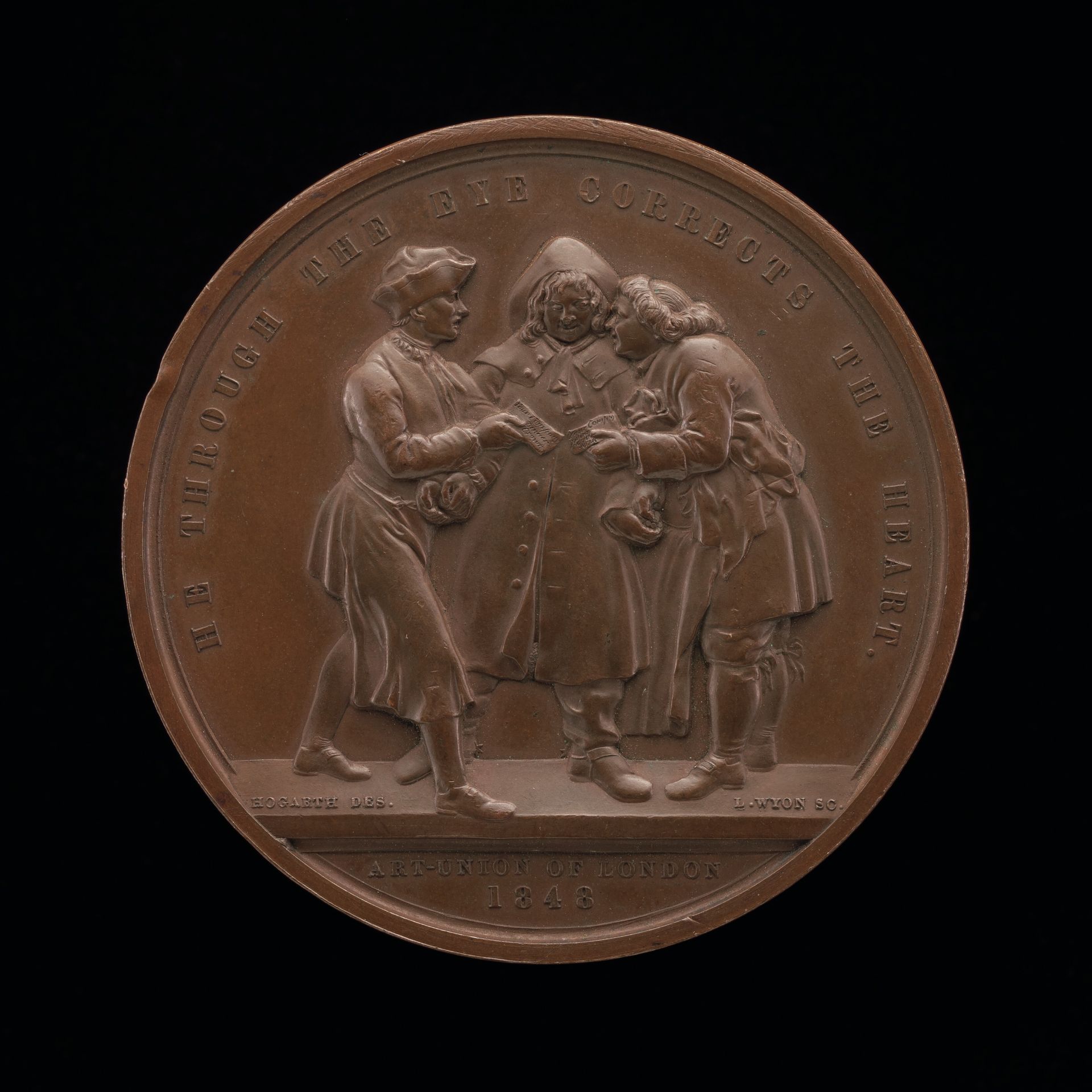 Canvassing for Votes (central scene from a painting by William Hogarth) [reverse] by Leonard Charles Wyon