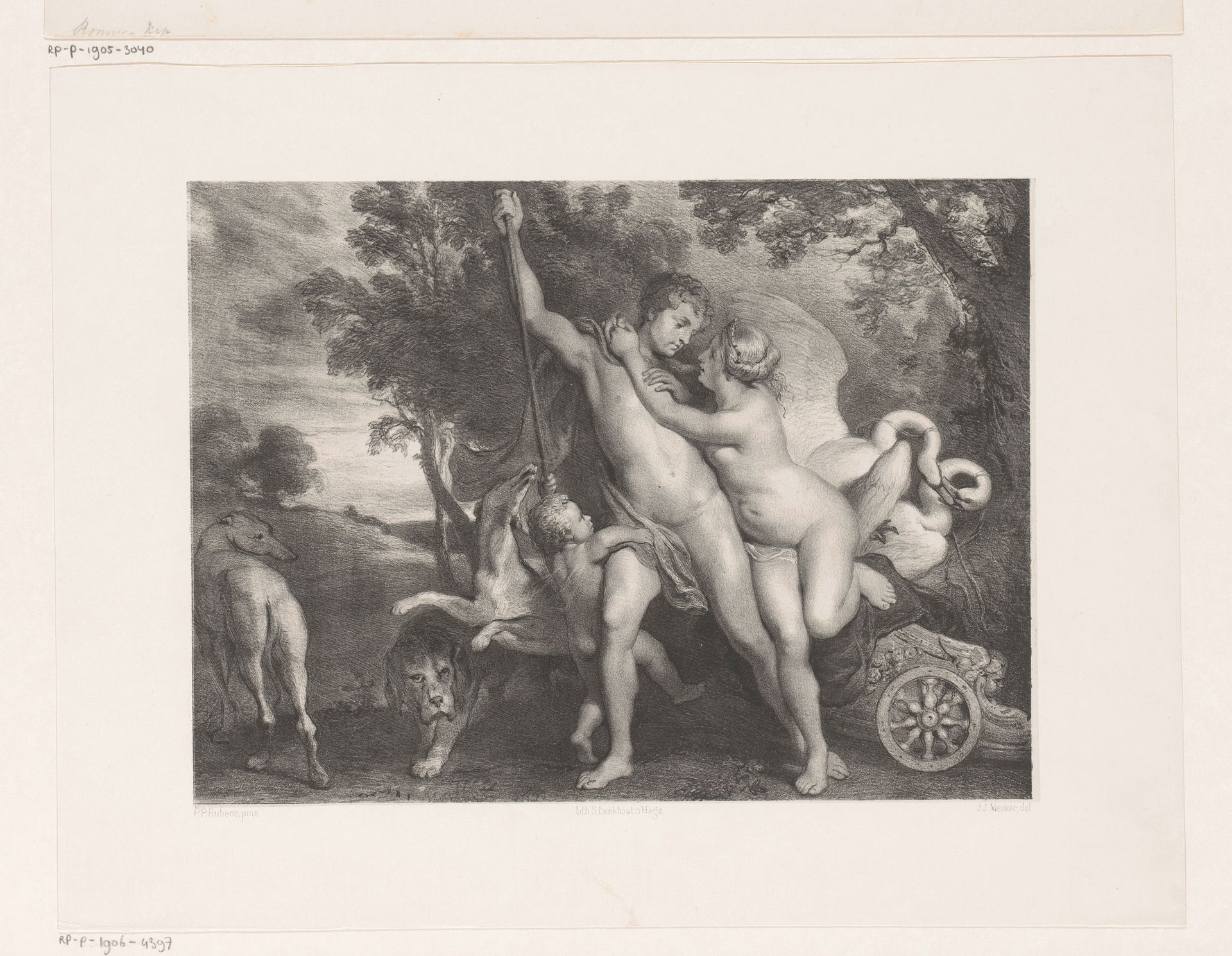 Venus en Adonis by Jan Mesker