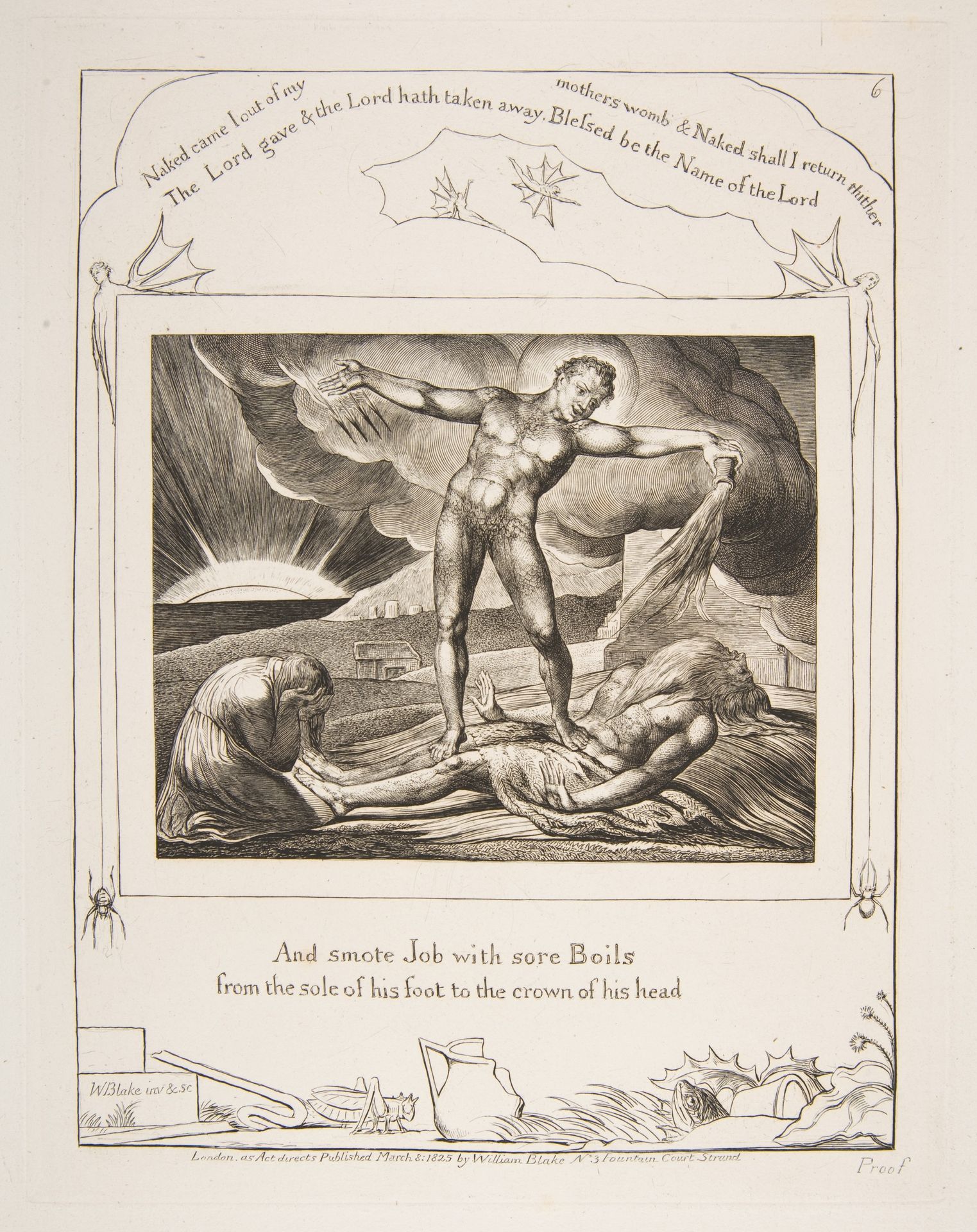 Satan Smiting Job with Boils by William Blake