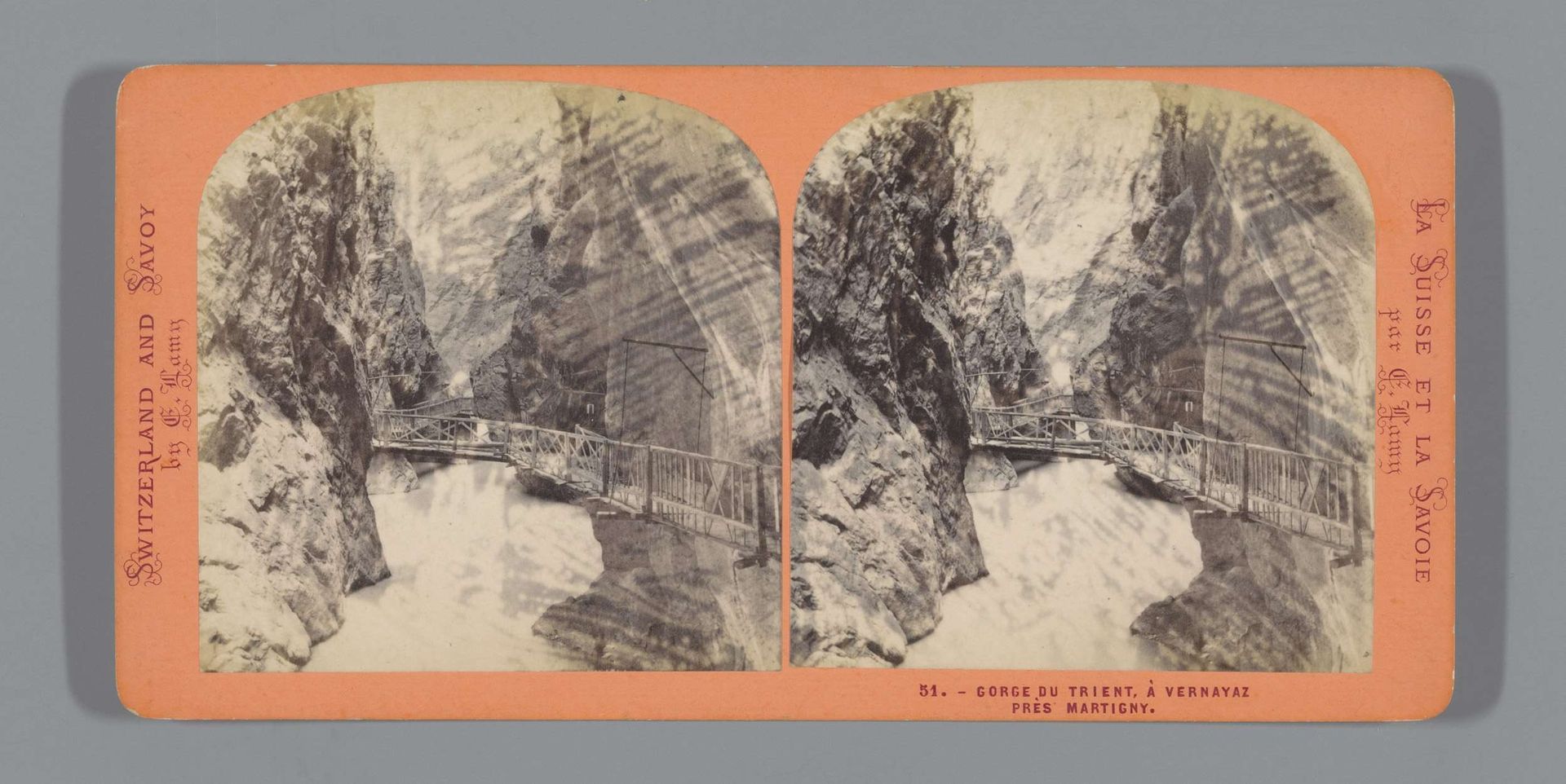 Looppad langs de Gorges du Trient by Ernest Eléonor Pierre Lamy