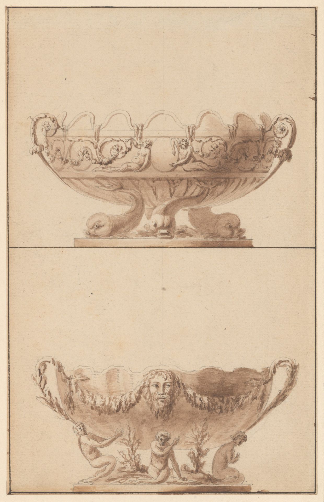 Two designs for wine coolers by Anonymous