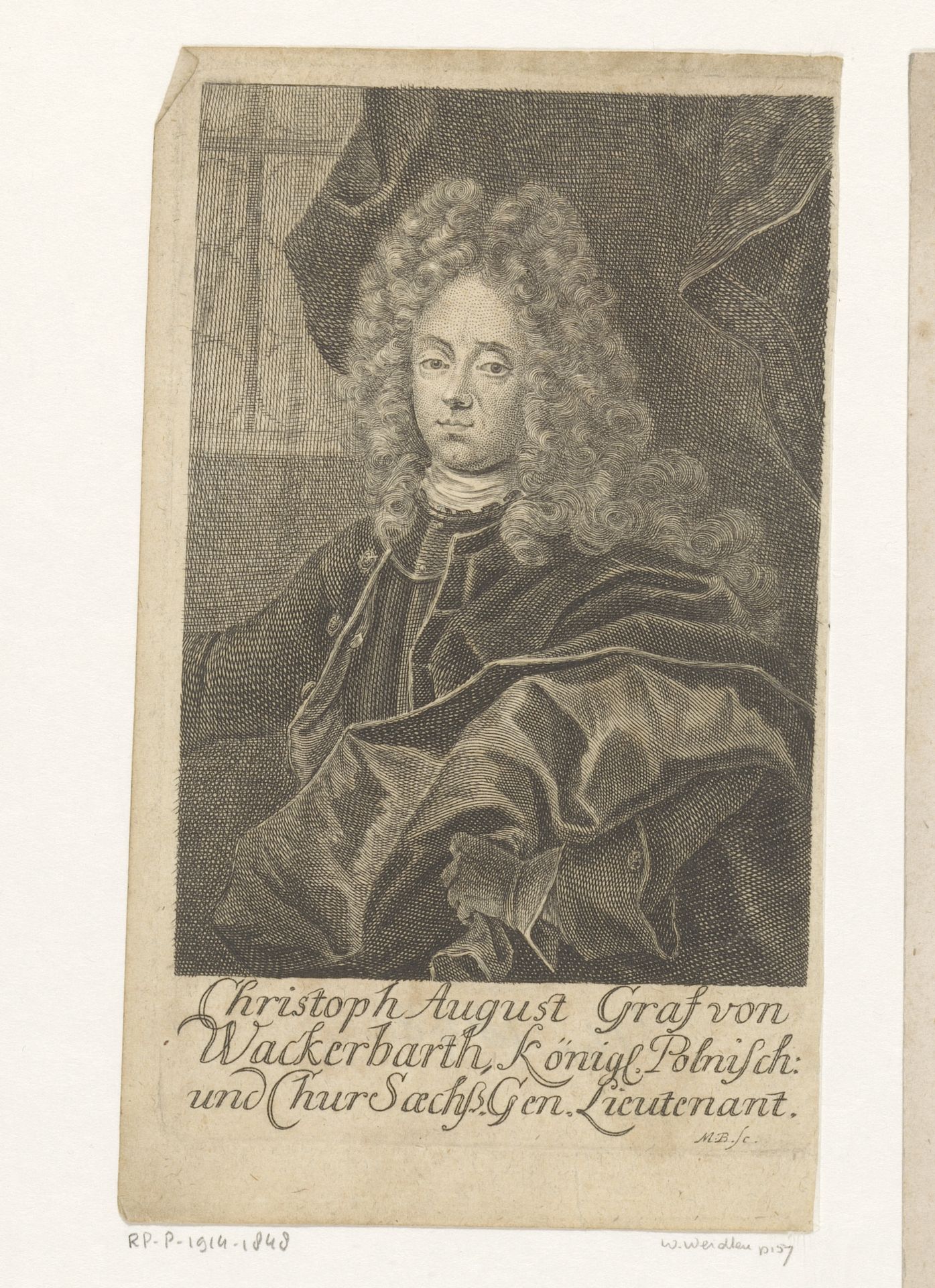 Portret van August Christoph von Wackerbarth by Martin Bernigeroth