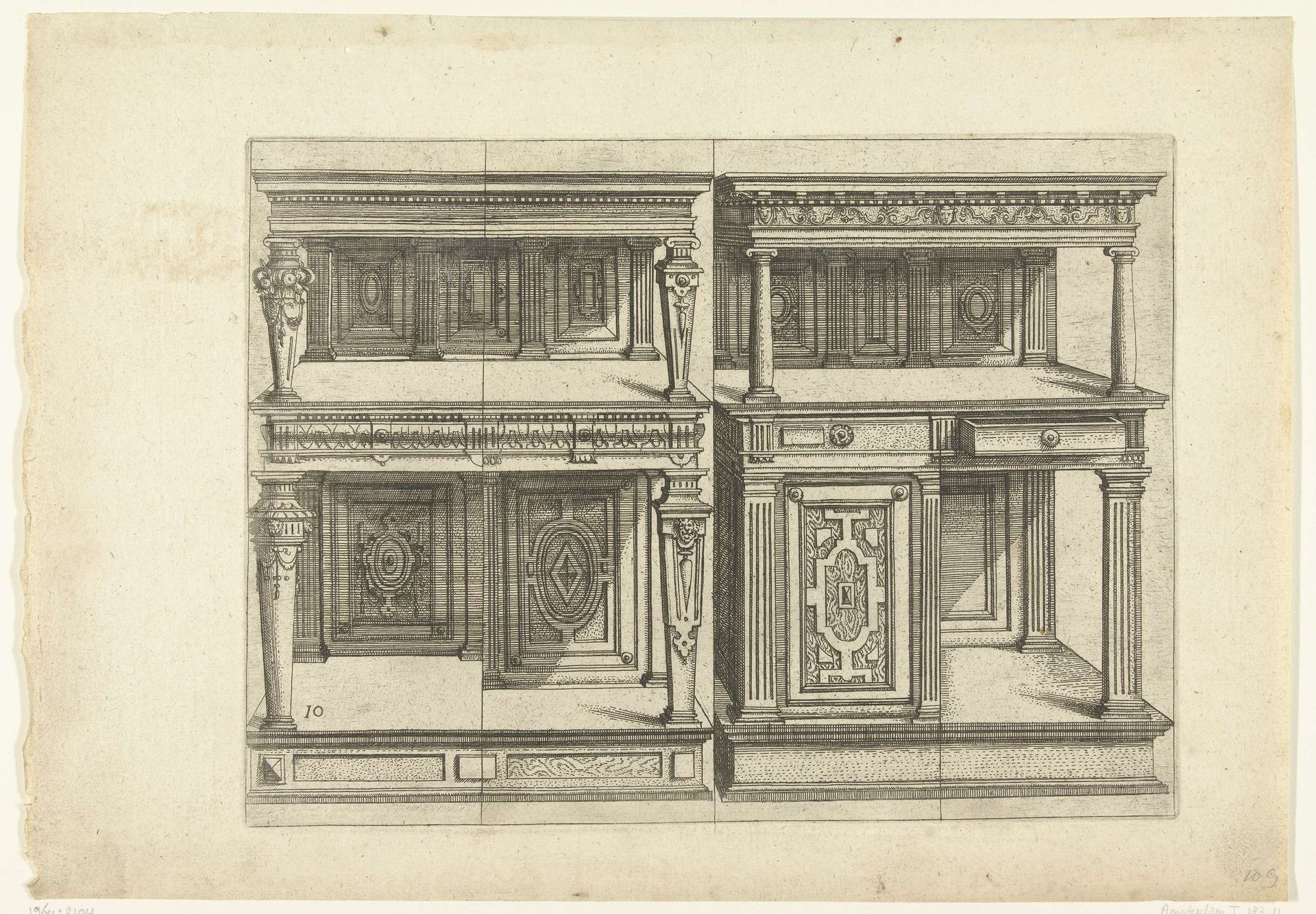 Twee buffetten by Pieter van der (I) Borcht