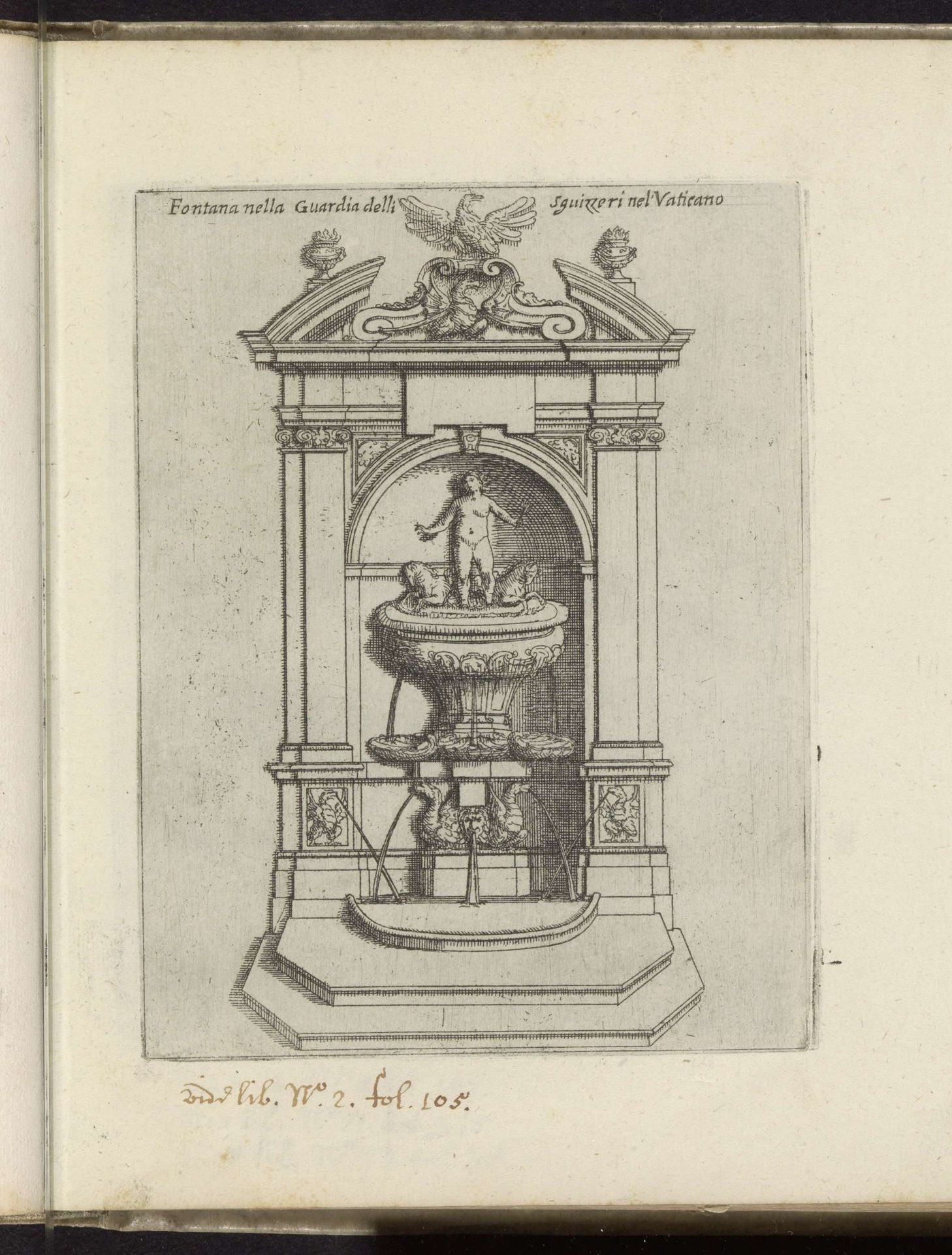Fontein voor de Zwitserse Garde te Vaticaanstad by Domenico Parasacchi