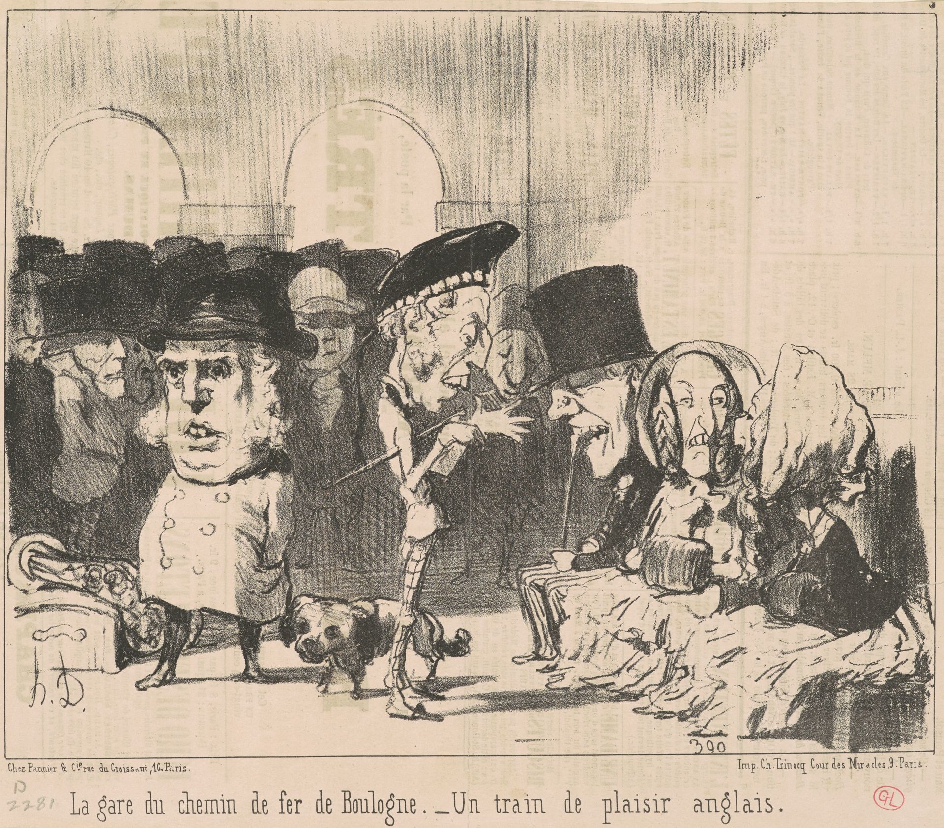 La gare du chemin de fer de Boulogne by Honoré Daumier