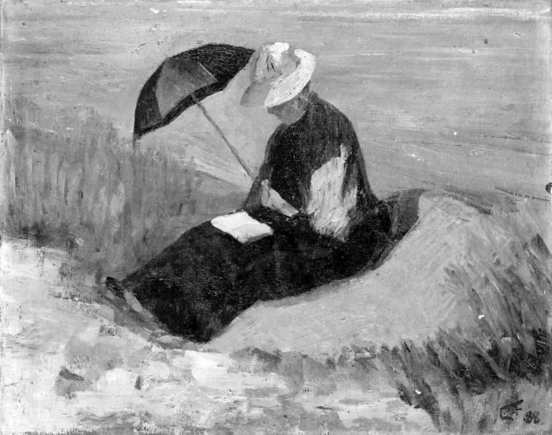 My Mother Reading on the Beach by Carl Frydensberg