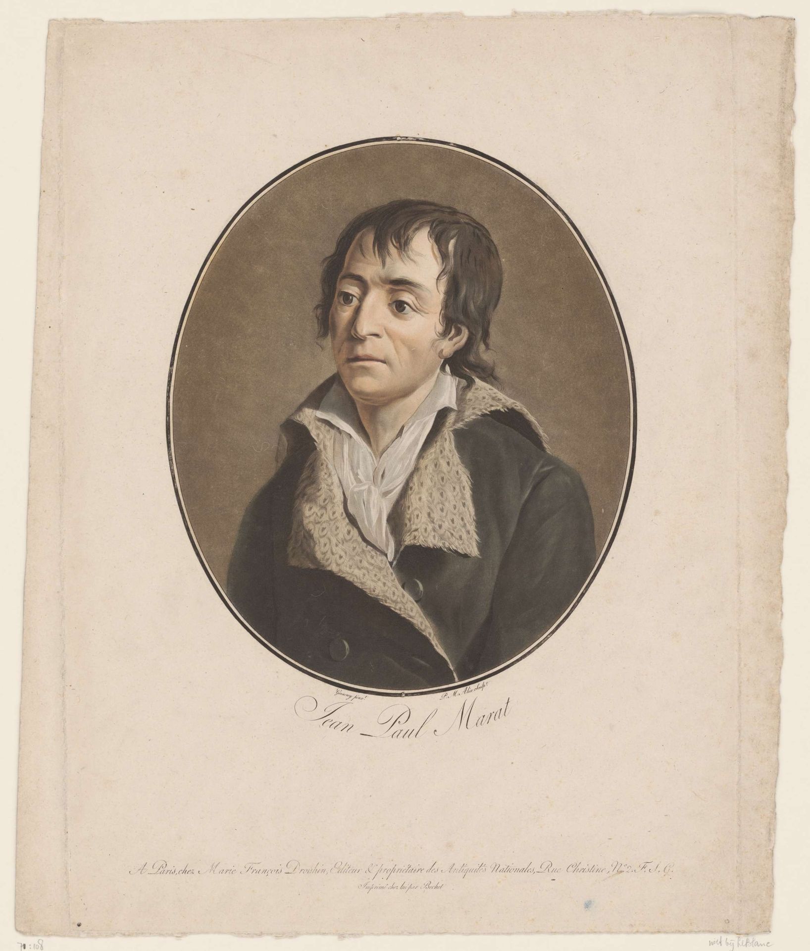 Portret van Jean Paul Marat by Pierre Michel Alix