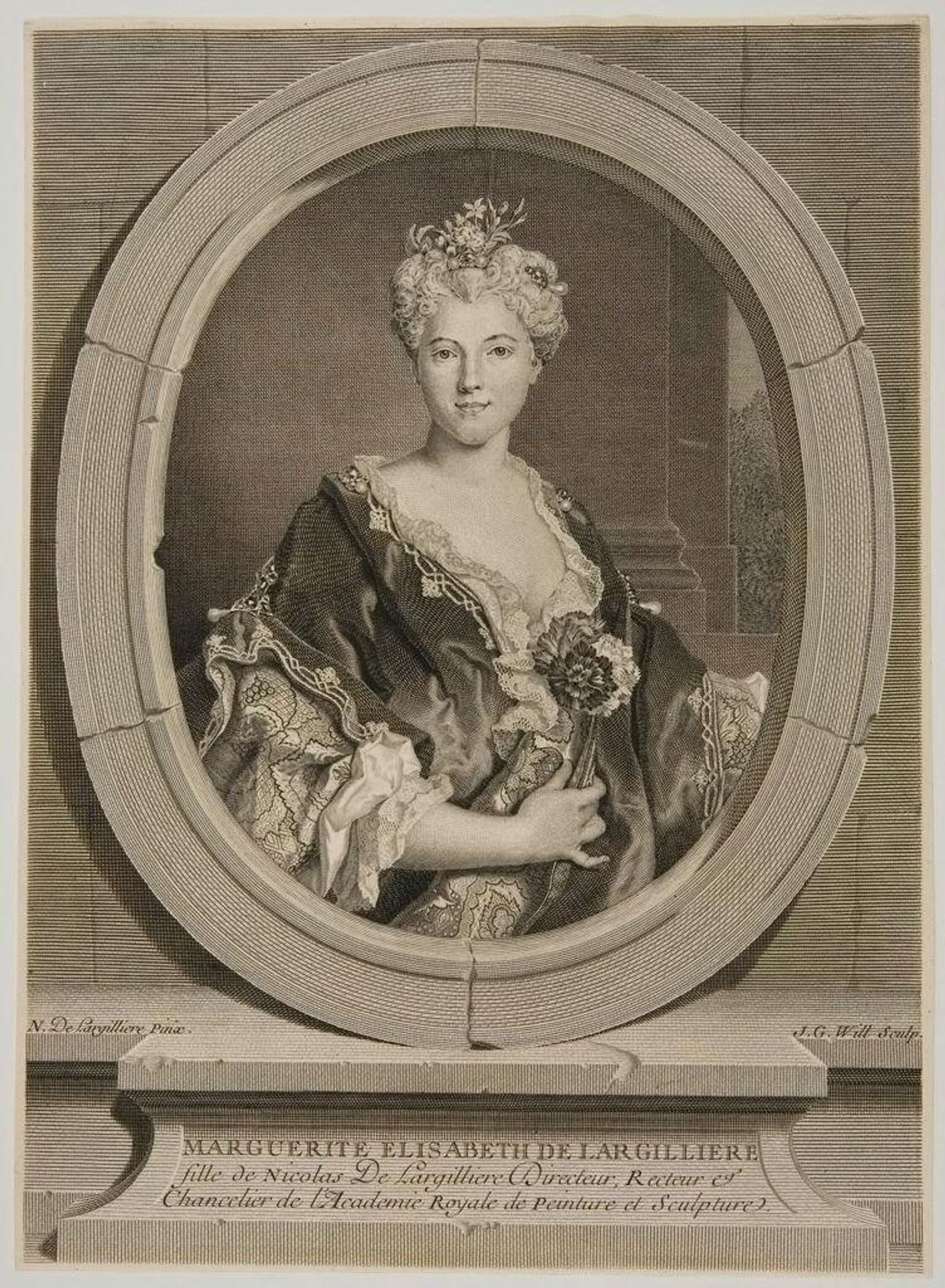 Marguerite Ãlisabeth de LargilliÃ¨re by Johann Georg Wille