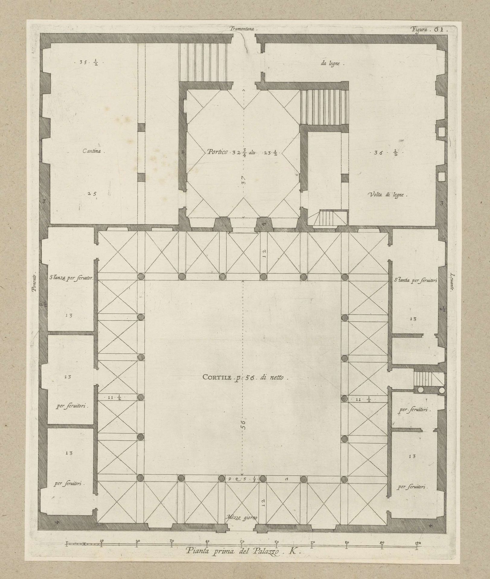 Plattegrond van de begane grond van het Palazzo Lercari-Parodi te Genua by Nicolaes Ryckmans