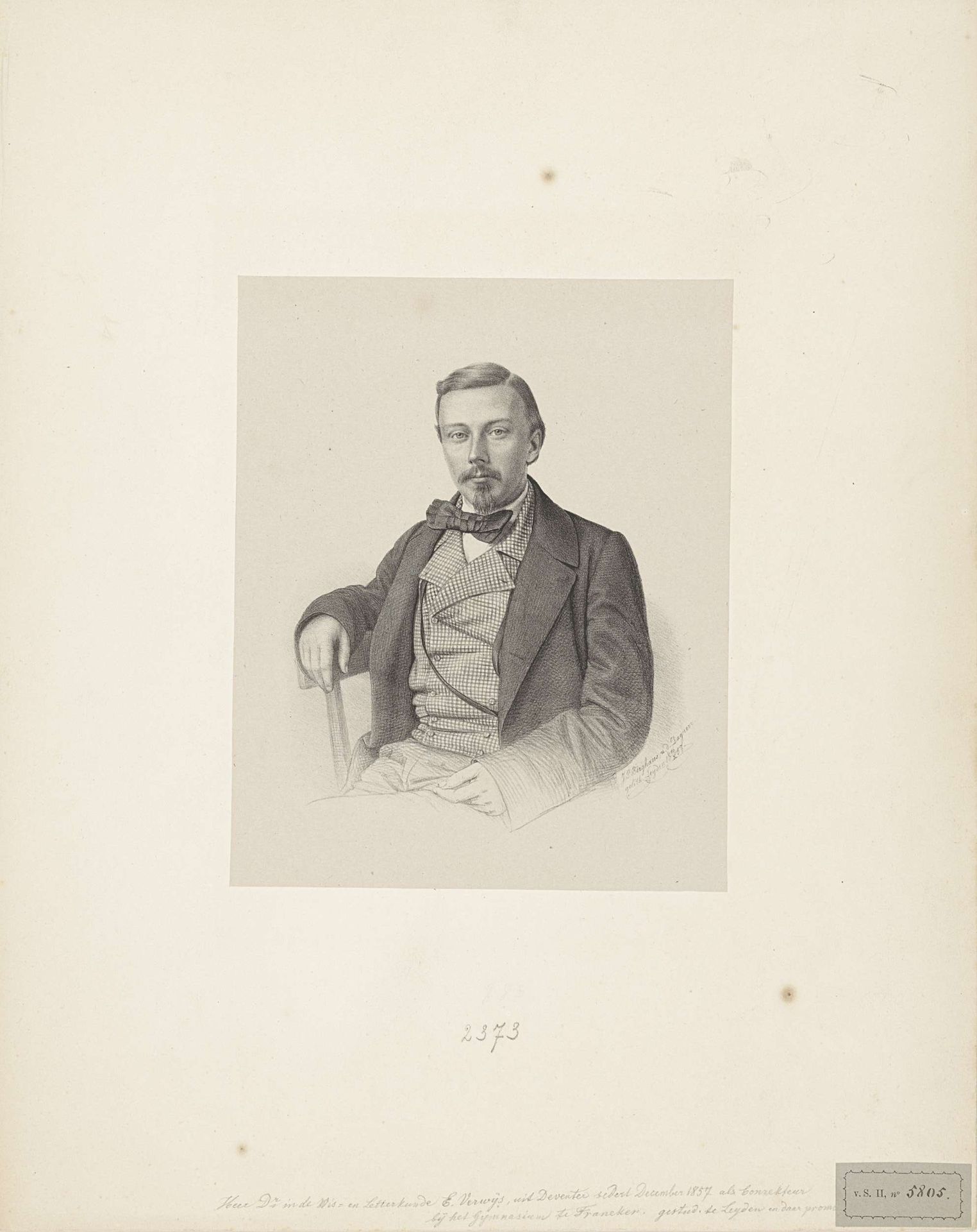 Portret van Eelco Verwijs by Johann Peter Berghaus