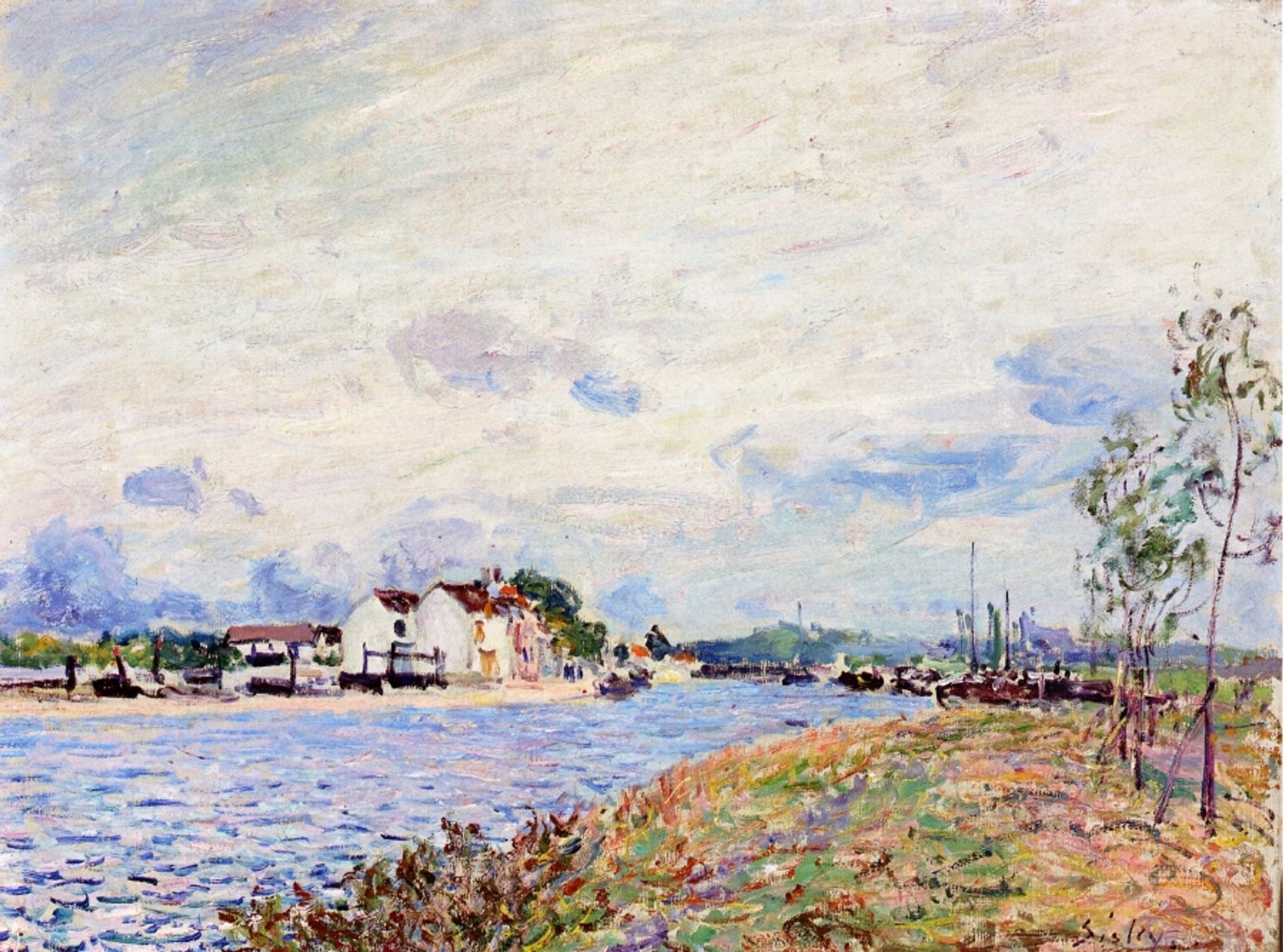 The Mouth of the Loing at Saint Mammes by Alfred Sisley