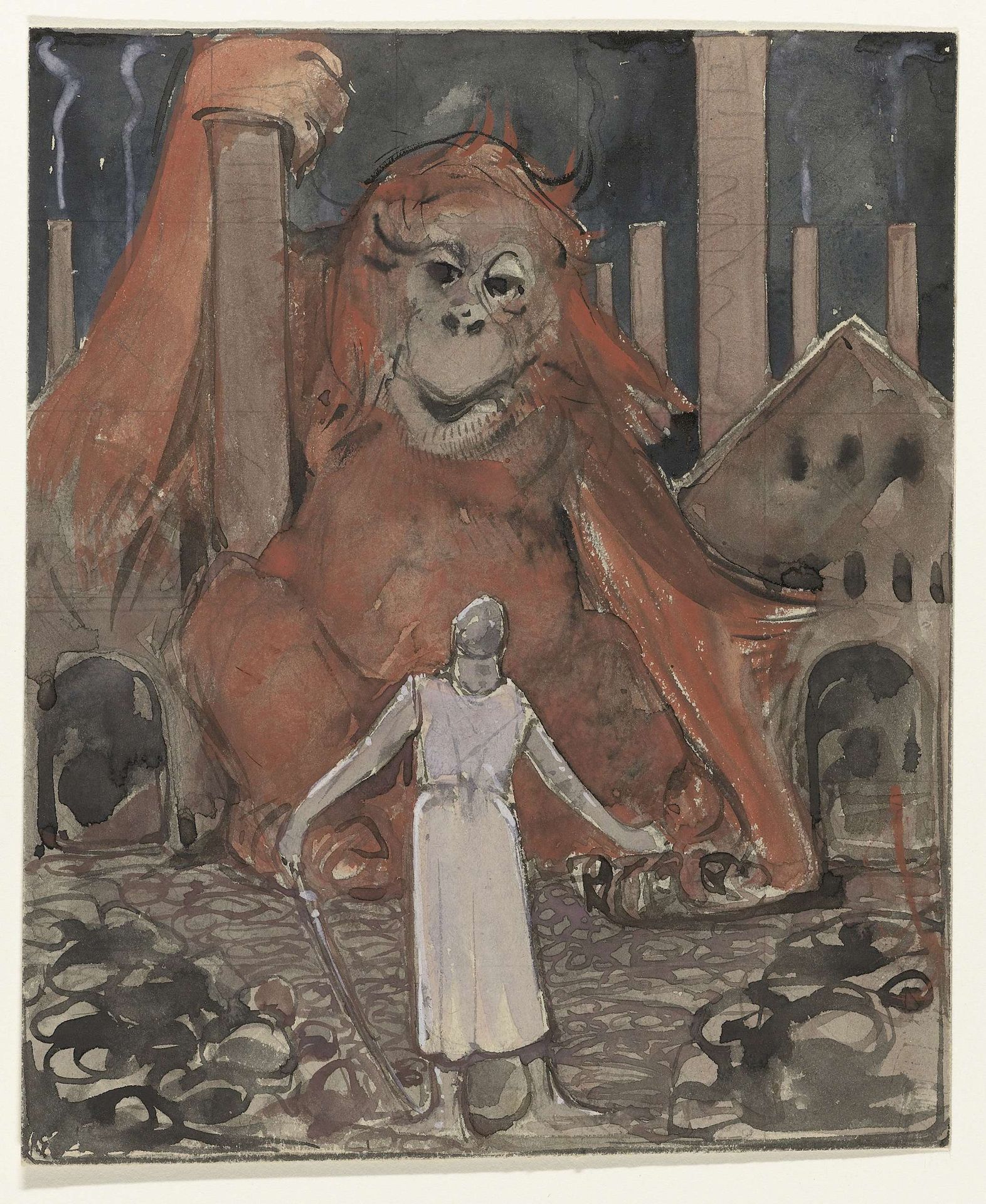 Ridder en reuzenaap by Bernard Willem Wierink