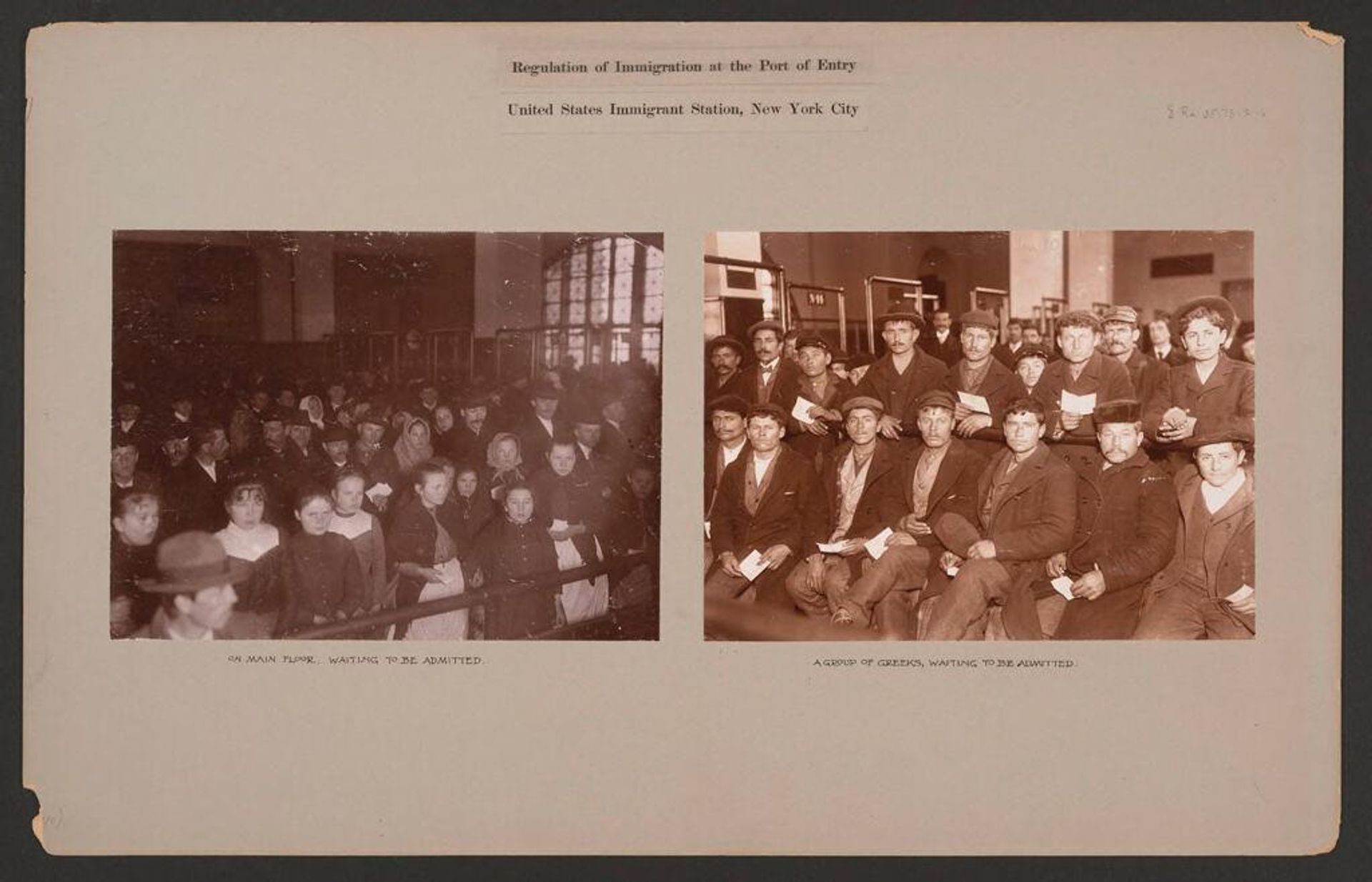 Races, Immigration: United States. New York. New York City. Immigrant Station: Regulation of Immigration at the Port of Entry. United States Immigrant Station, New York City. by J. H. Adams
