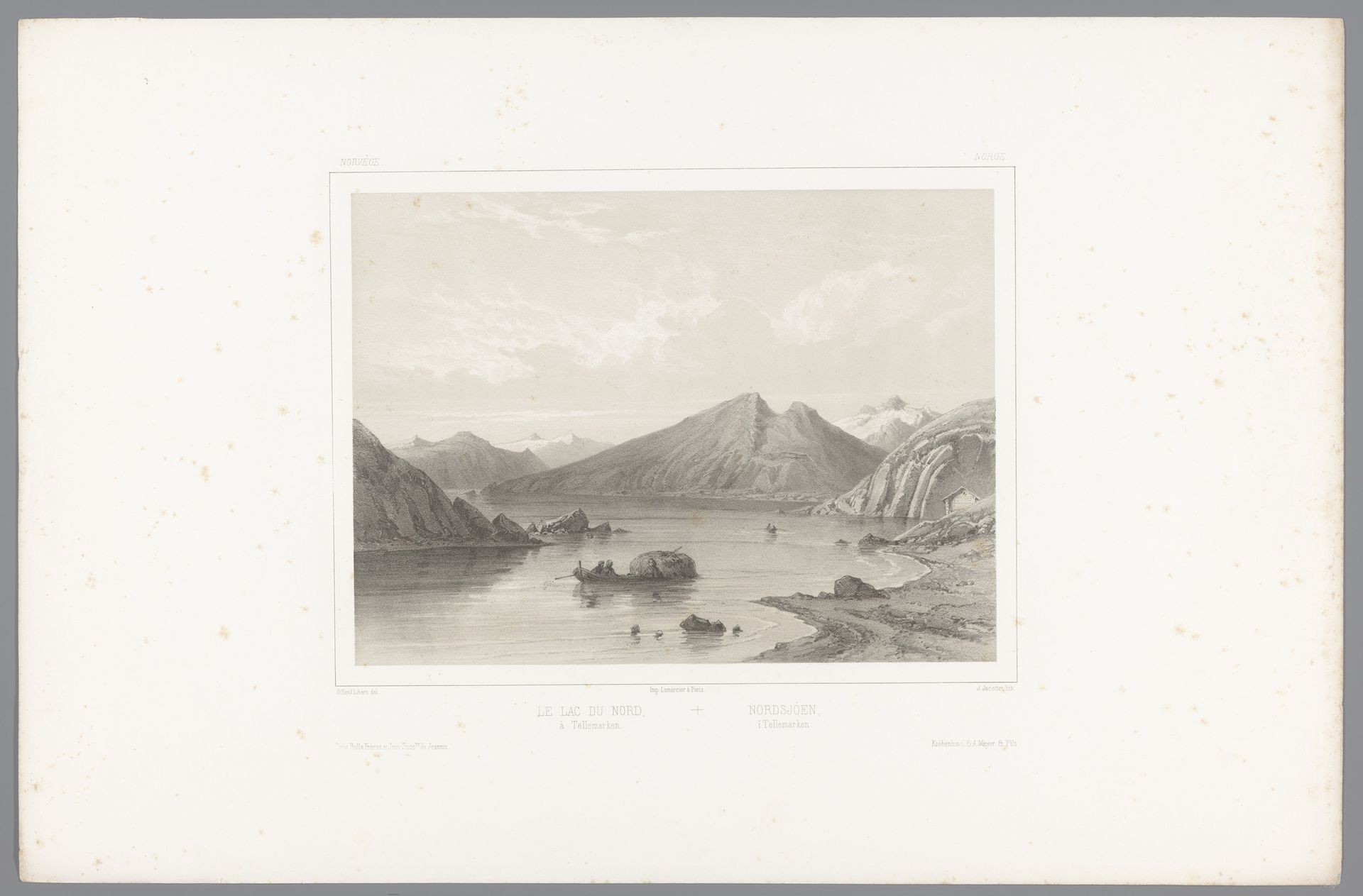 Zicht op het meer Norsjø in Telemark by Louis-Julien Jacottet