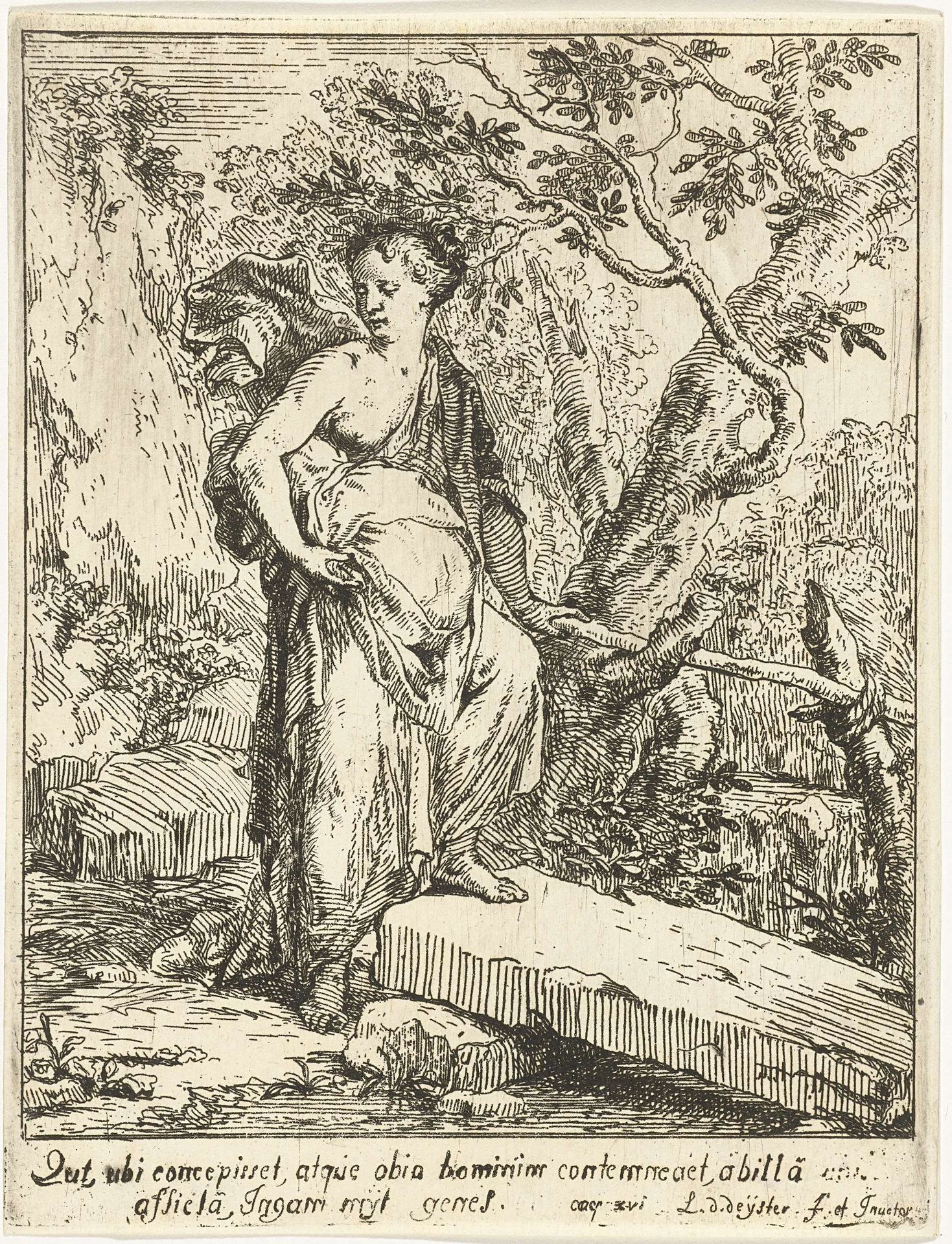 Hagar in de woestijn by Louis de Deyster