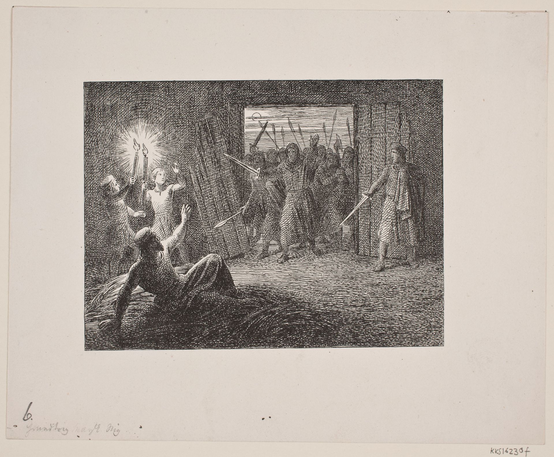 Illustration til Svend Grundtvig, "Marsk Stig: Dansk Folkevise Fra 13de Aarhundrede", 1861 by Constantin Hansen