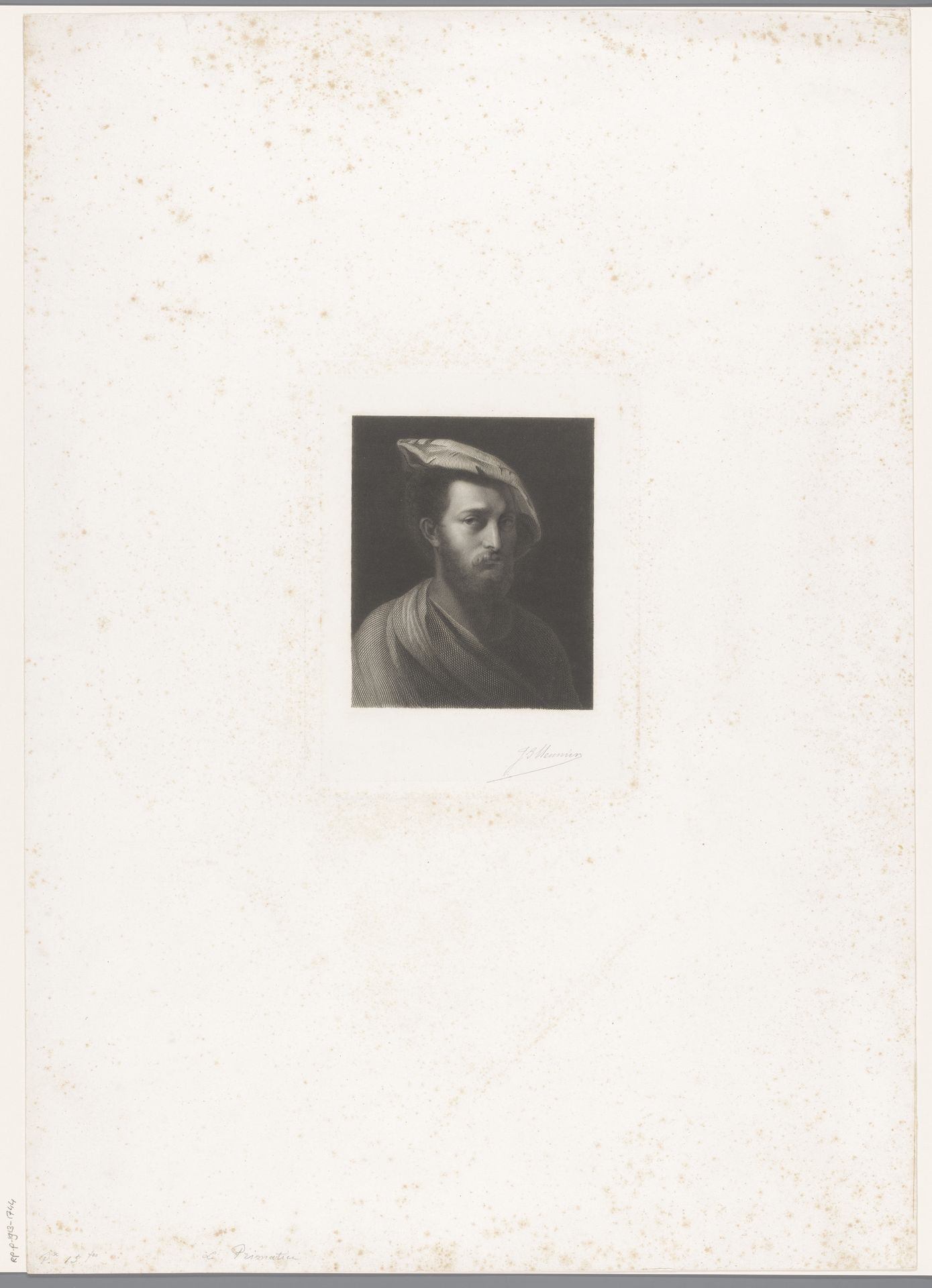 Portret van Francesco Primaticcio by Jean-Baptiste Meunier
