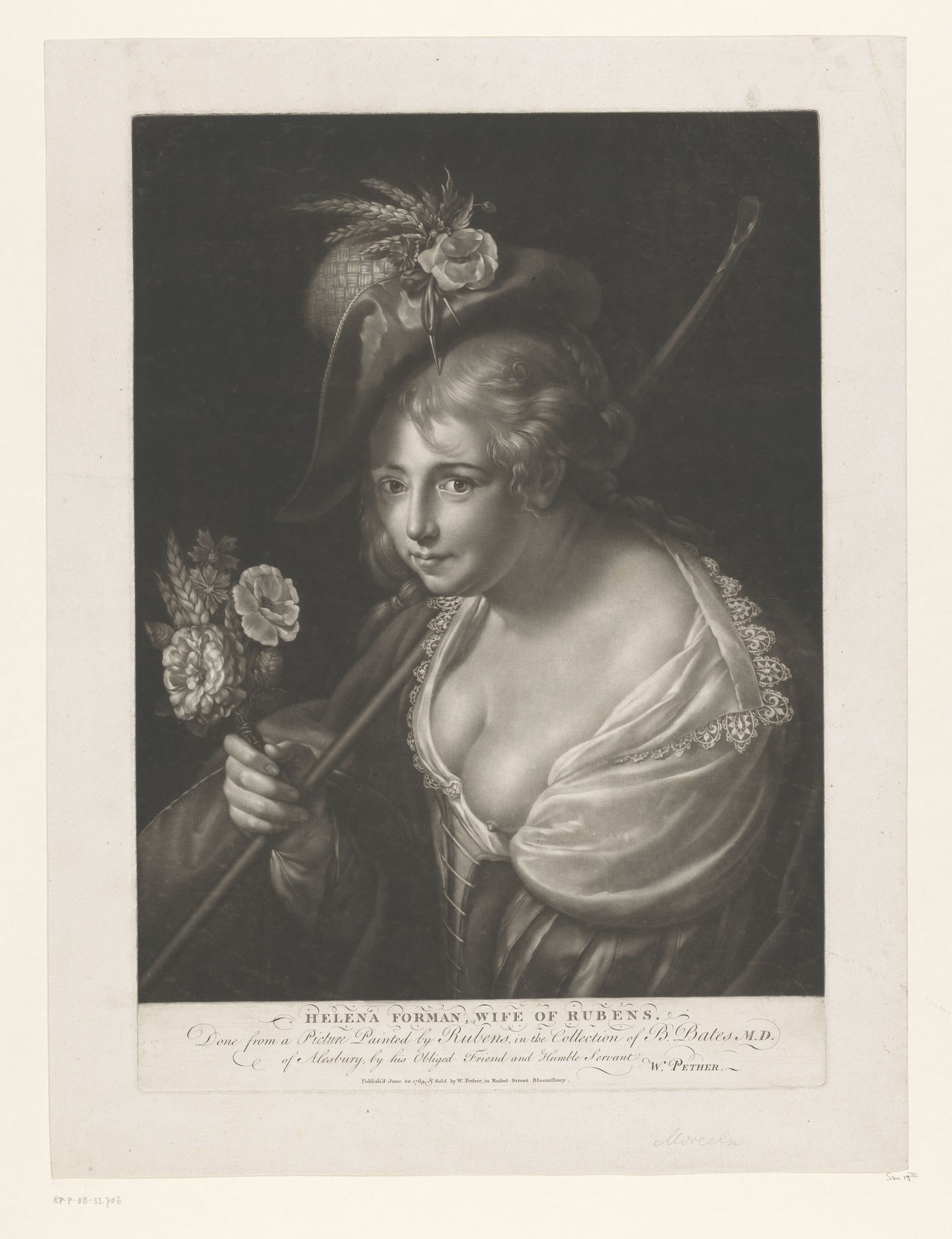 Portret van een vrouw in pastorale klederdracht by William Pether