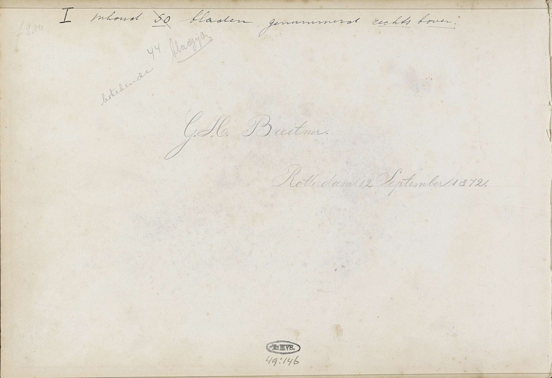 Signatuur en datum by George Hendrik Breitner