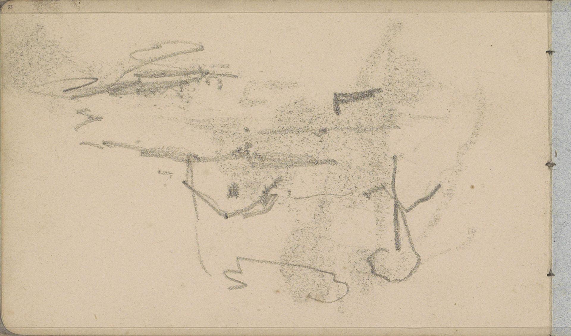 Landschap met bebouwing, mogelijk een boerderij by George Hendrik Breitner