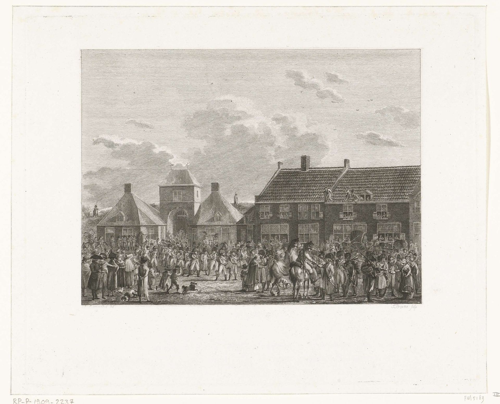 Franse troepen trekken Breda binnen, 1793 by Joannes Bemme