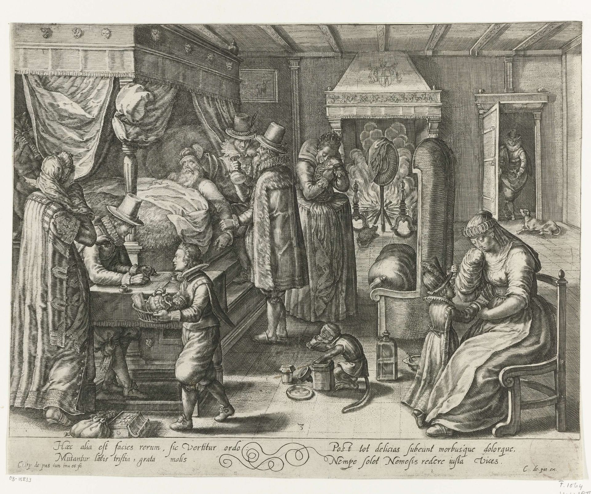 De dood van de rijke man by Crispijn van de (II) Passe