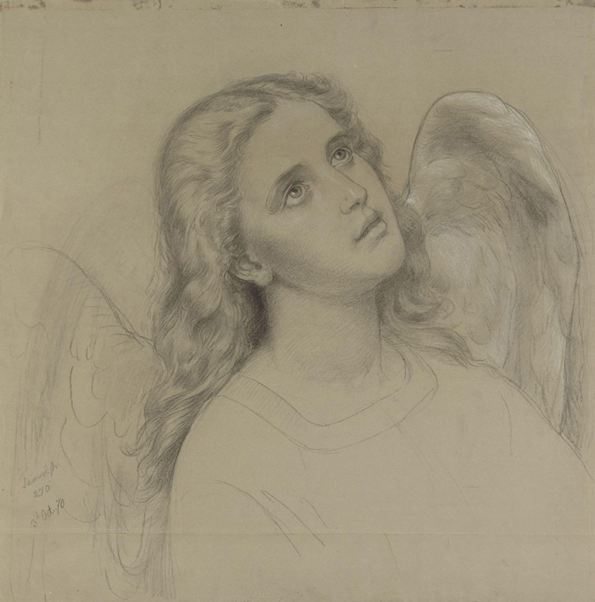 Angel head by Adolph Tidemand